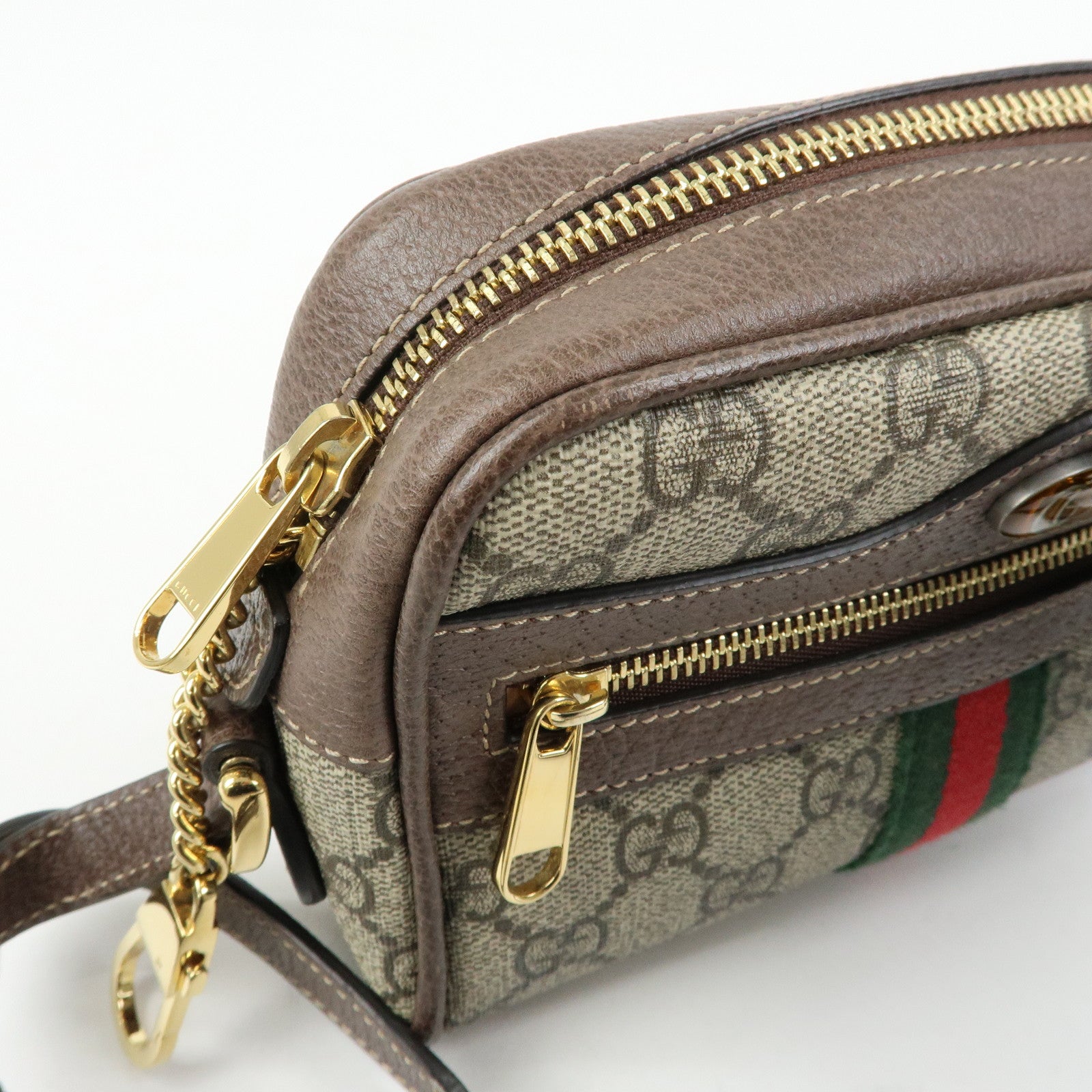 GUCCI Ophidia Sherry GG Supreme Leather Shoulder Bag Brown 517350