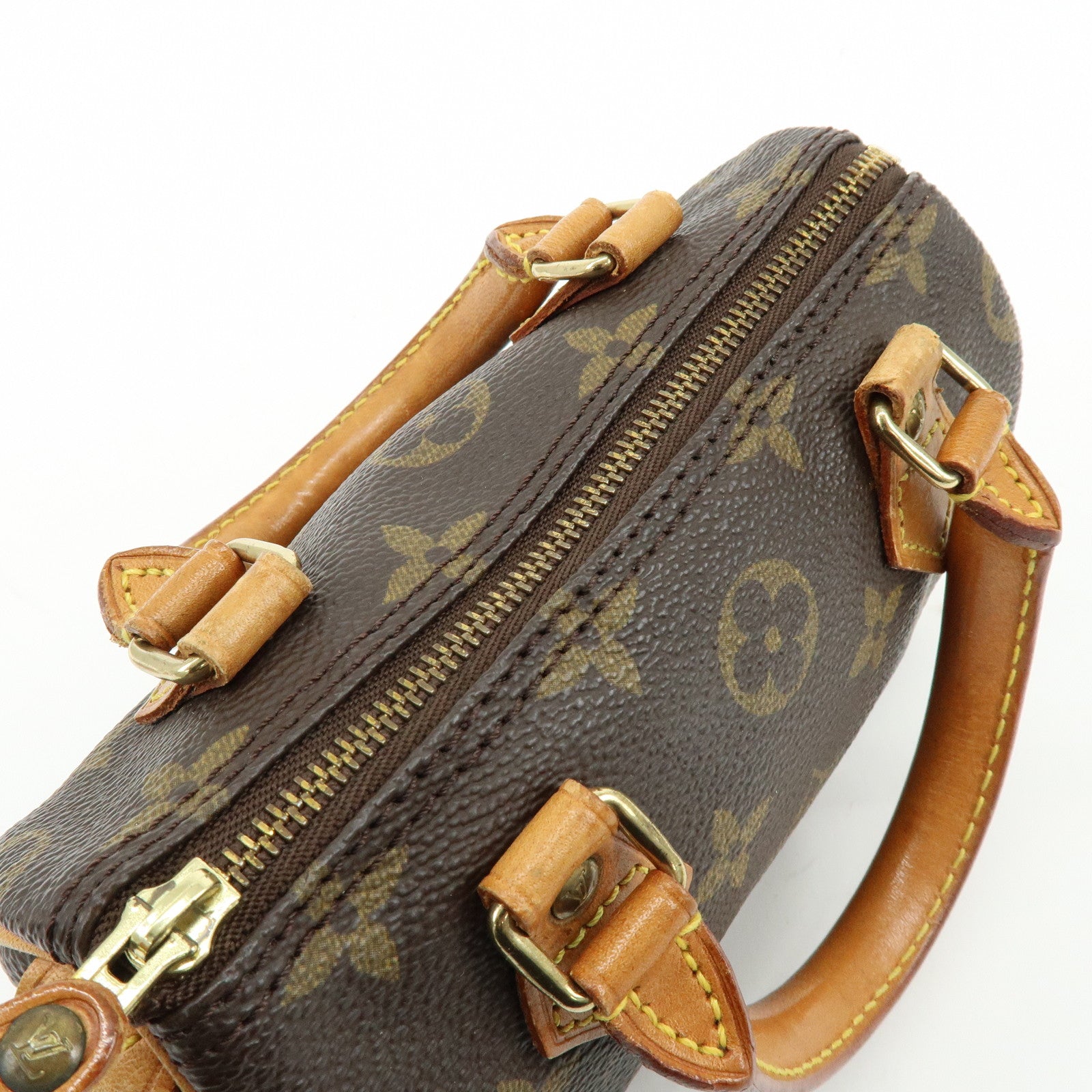 Louis Vuitton Monogram Mini Speedy Hand Bag & Strap Brown M41534