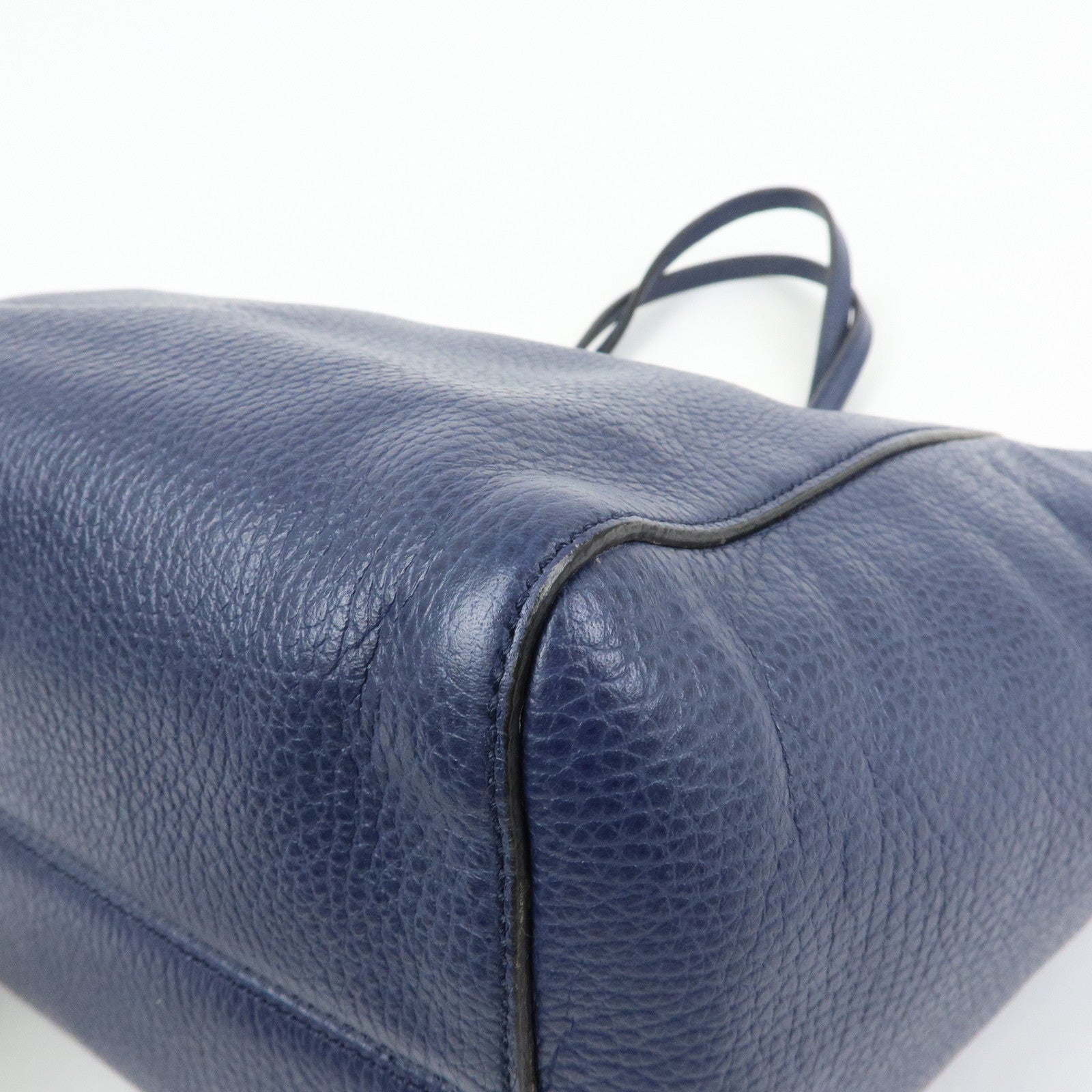 GUCCI Swing Calf Leather Shoulder Bag Tote Bag Blue 354408