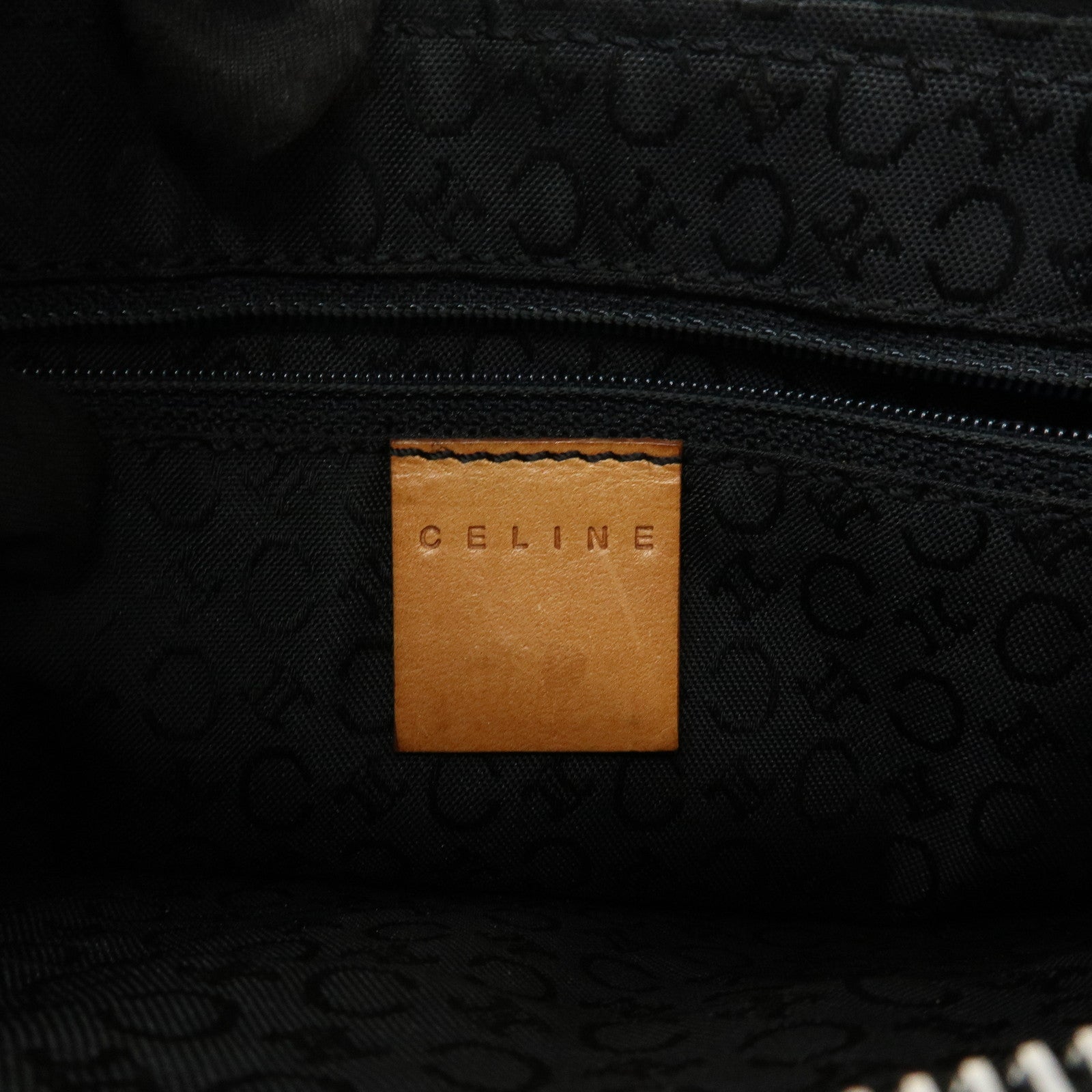 CELINE C Macadam Suede Leather Shoulder Bag Hand Bag Black Brown