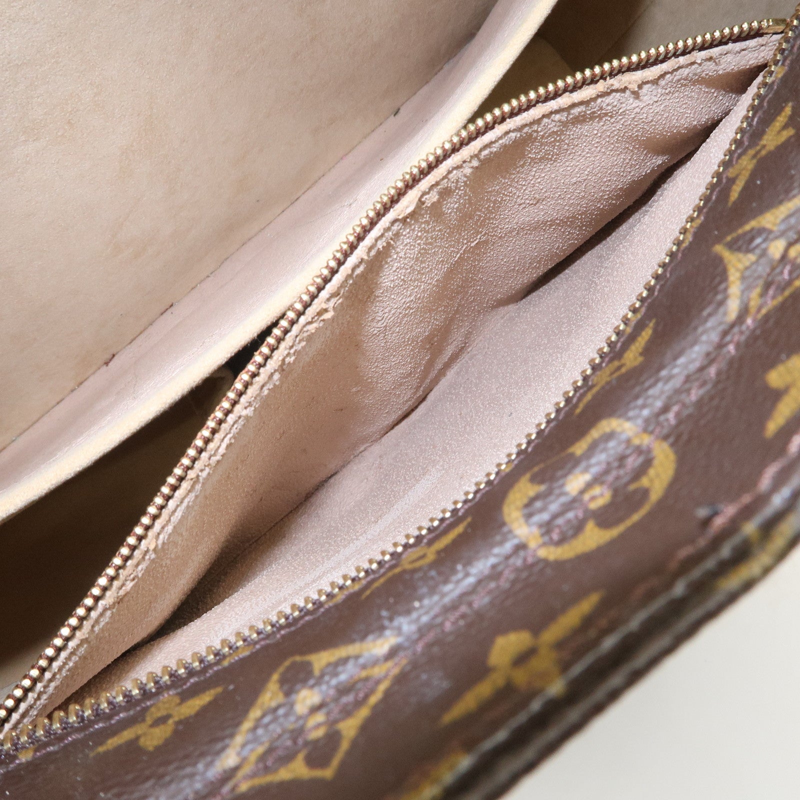 Louis Vuitton Monogram Luco Tote Bag Hand Bag Brown M51155 Used