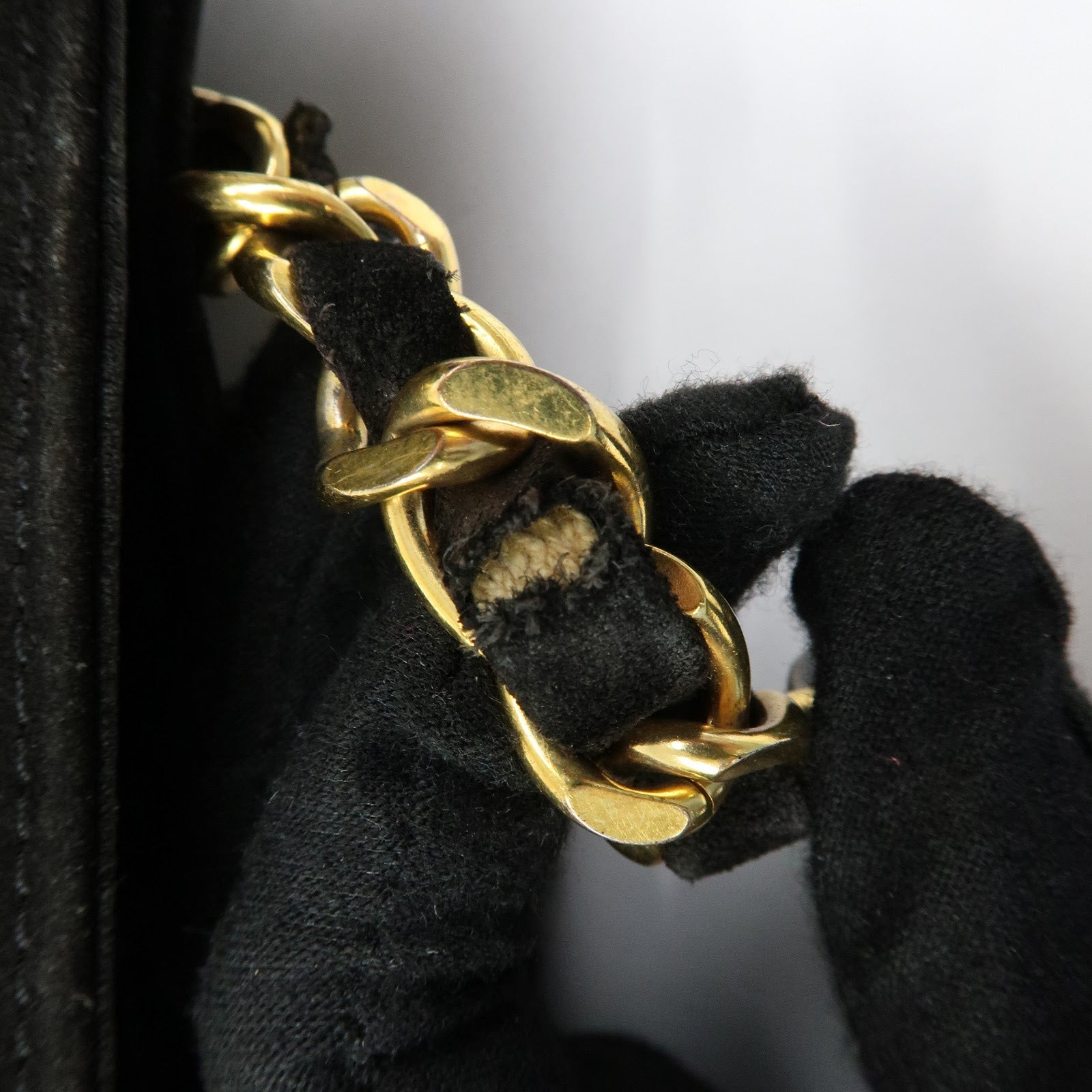 CHANEL COCO Mark Suede Chan Shoulder Bag Black