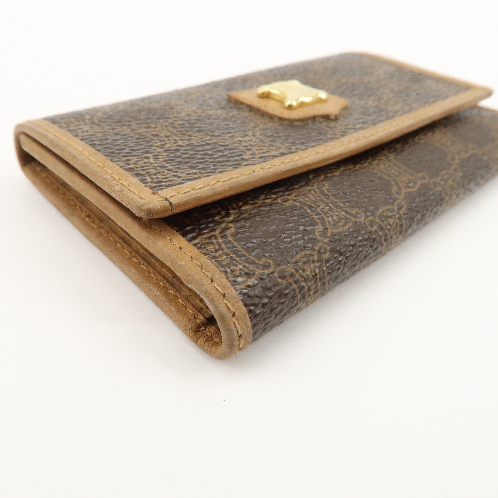 CELINE Macadam Set of 2 Sunglasses Case Key Case Brown