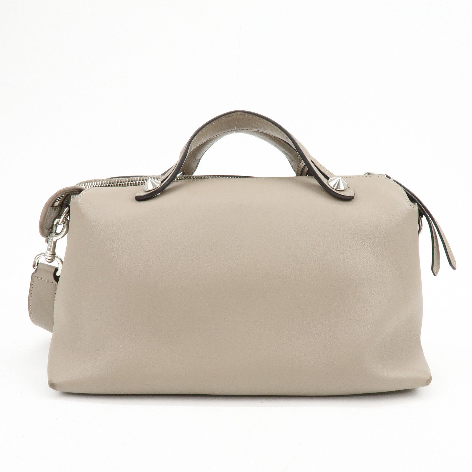 FENDI BY THE WAY Medium Leather 2Way Hand Bag Greige 8BL124