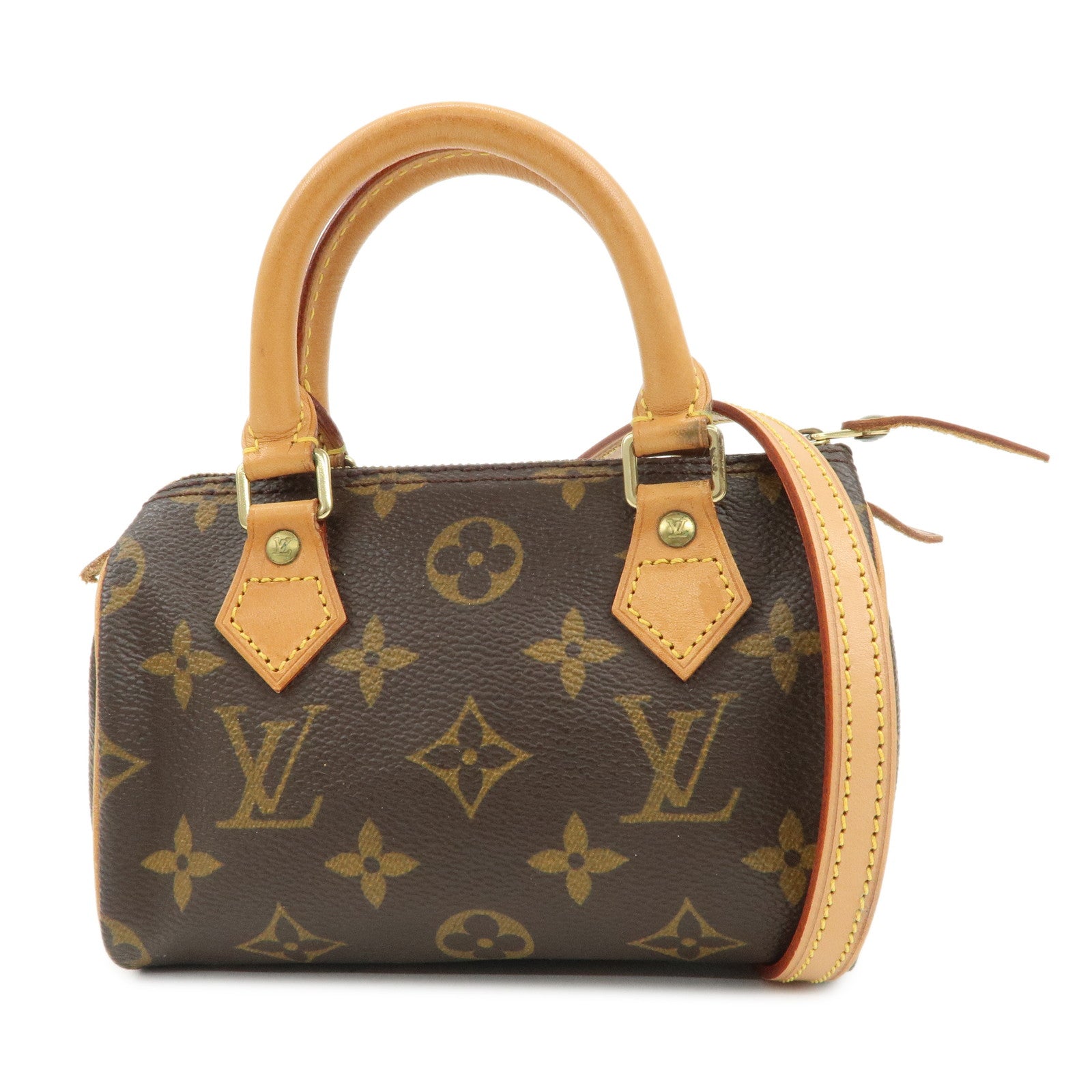 Louis Vuitton Monogram Mini Speedy Hand Bag Boston Bag Brown M41534