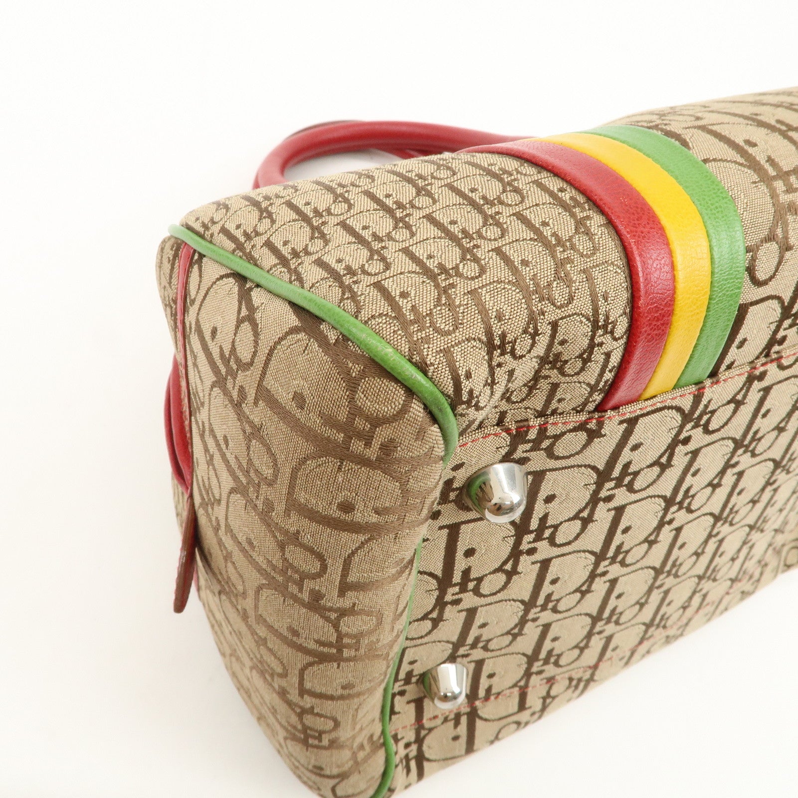 Christian Dior Rasta Trotter Canvas Leather Boston Bag Hand Bag