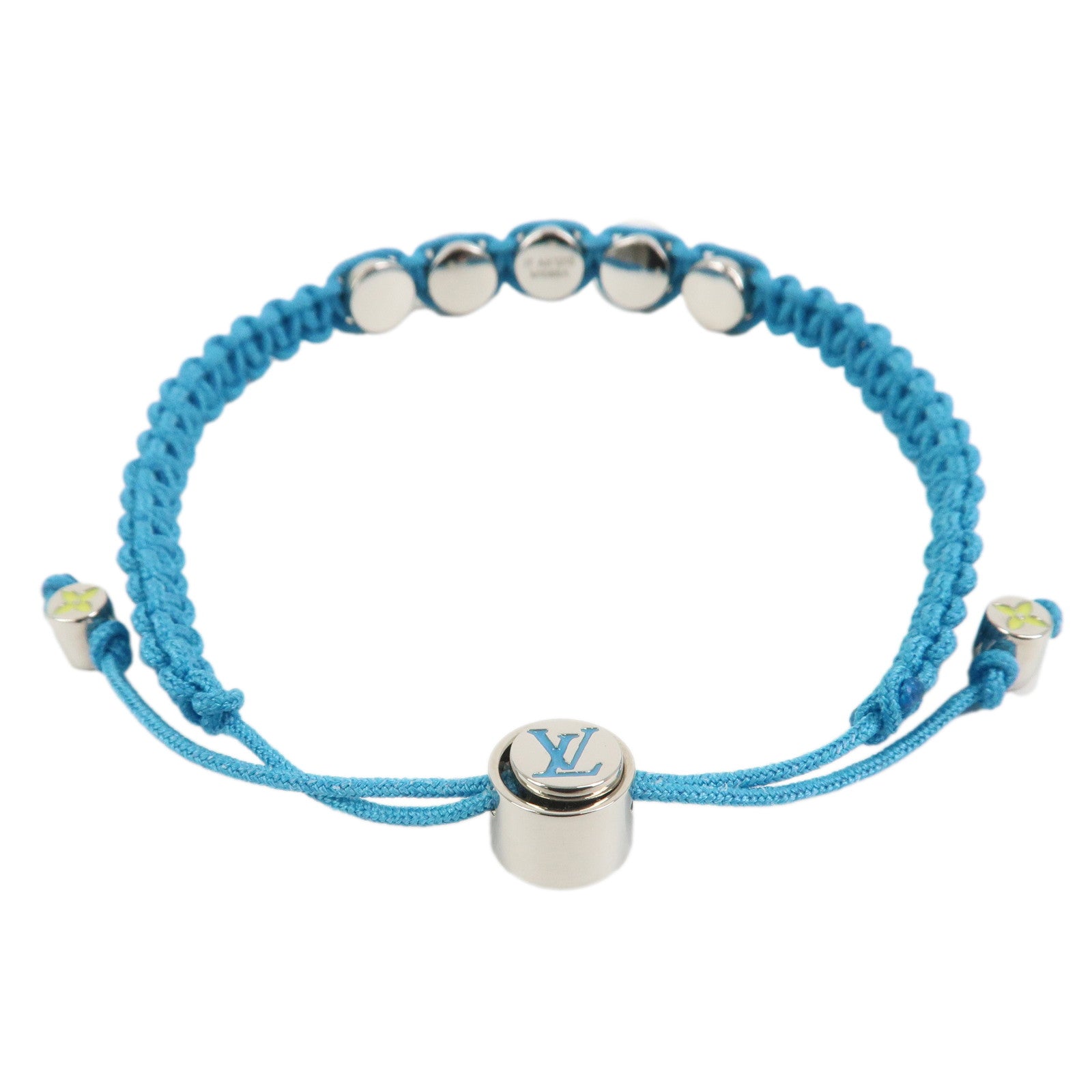 Louis Vuitton Nylon Metal Colors Bracelet Blue M1088A