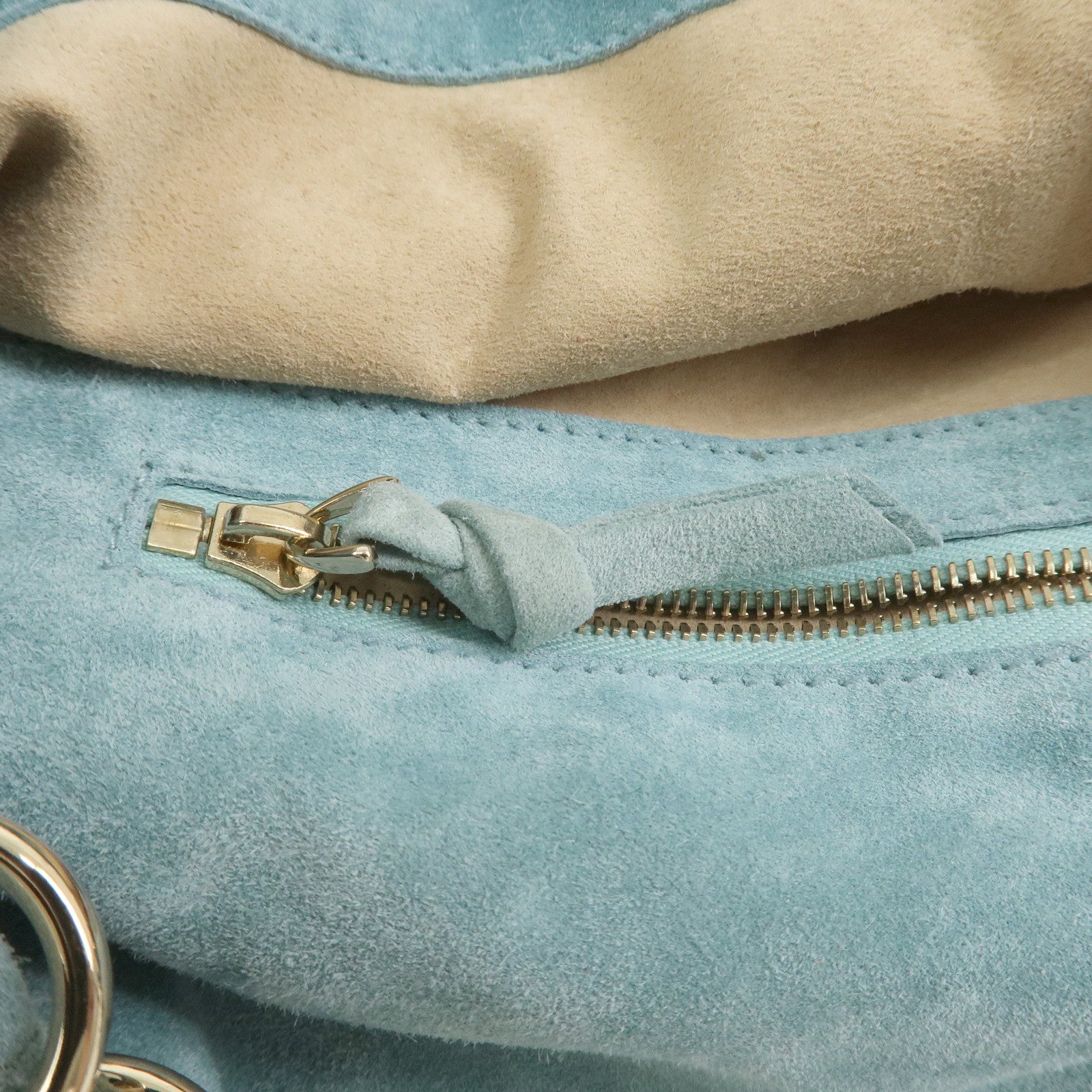 BOTTEGA VENETA Intrecciato Suede Shoulder Bag Light Blue 115807