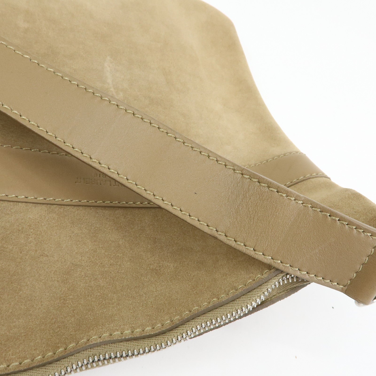 SAINT LAURENT PARIS Suede Leather Shoulder Crossbody Bag Beige