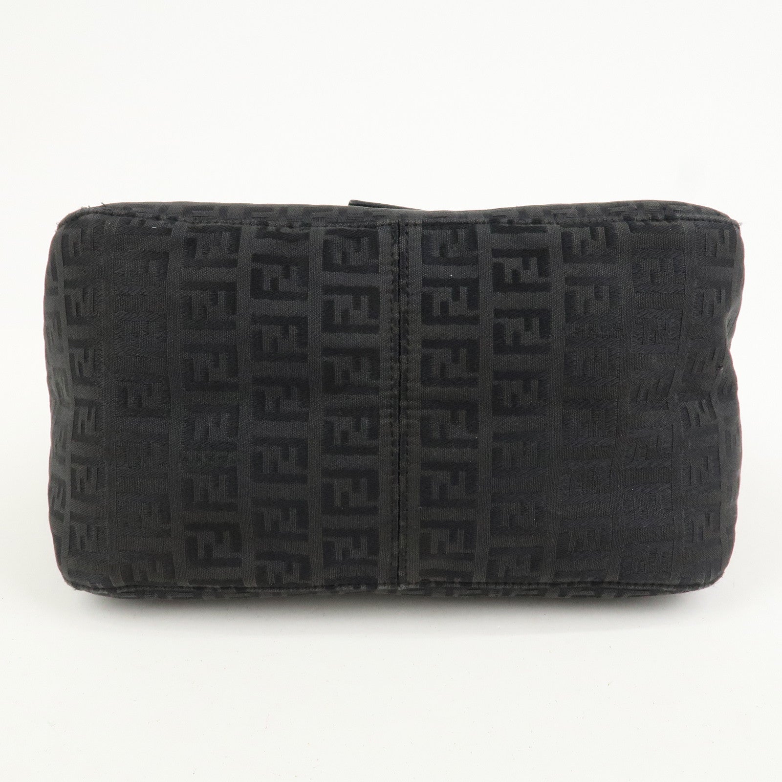 FENDI Mamma Baguette Zucchino Canvas Leather Shoulder Bag 8BR004