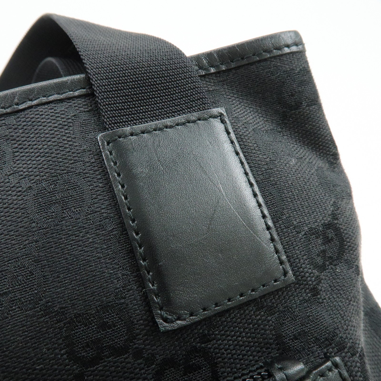 GUCCI GG Canvas Leather Tote Bag Shoulder Bag Black 28893