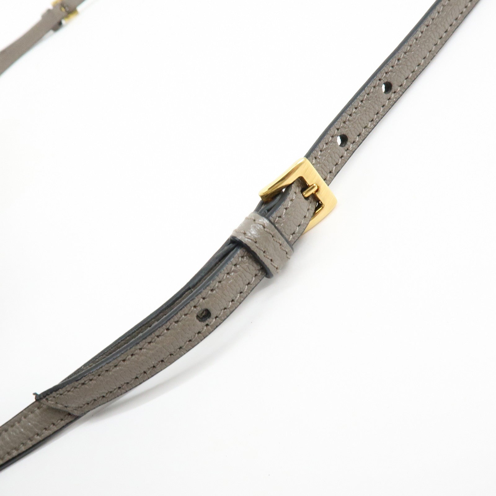MIU MIU Madras Leather Shoulder Bag Crossbody Bag Gray