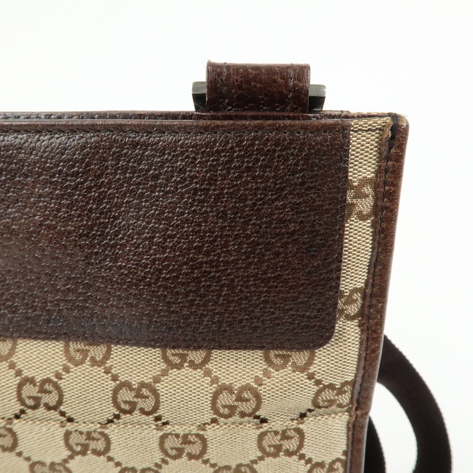 GUCCI GG Canvas Leather Shoulder Crossbody Bag Beige Brown 27639
