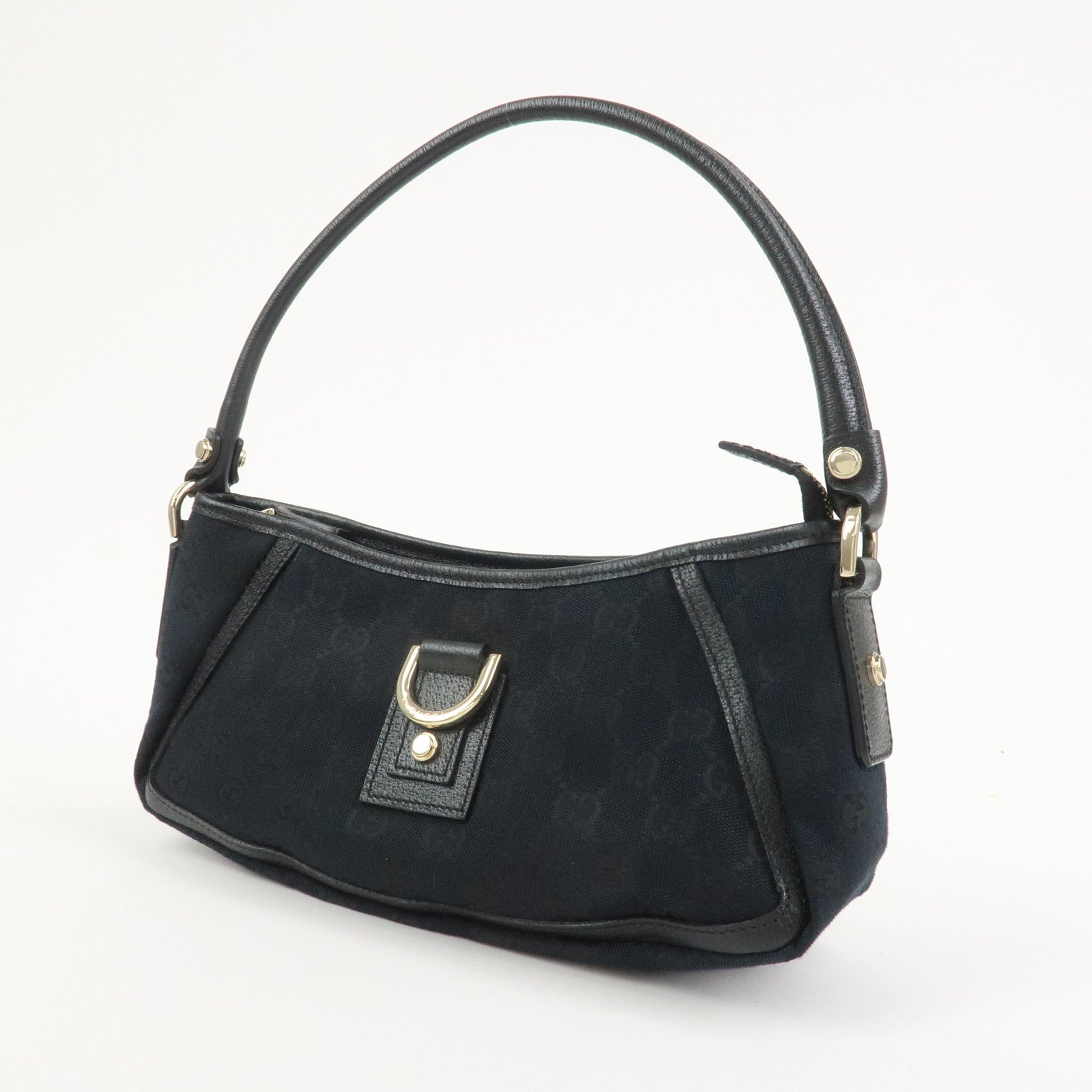 GUCCI Abbey GG Canvas Leather Shoulder Bag 130939