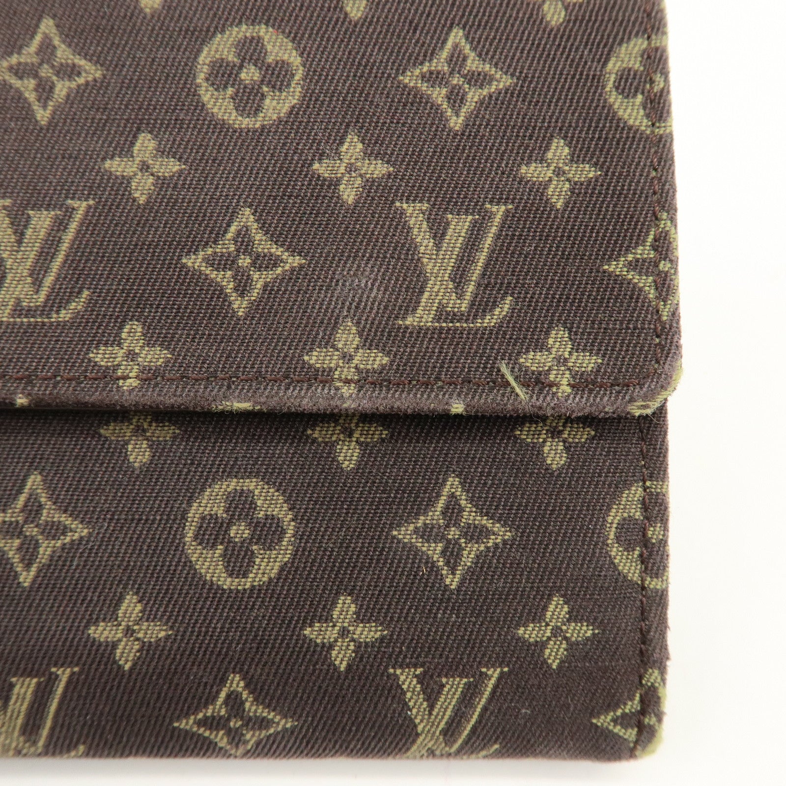 Louis Vuitton Monogram Mini Lin Canvas Long Wallet Brown M95234