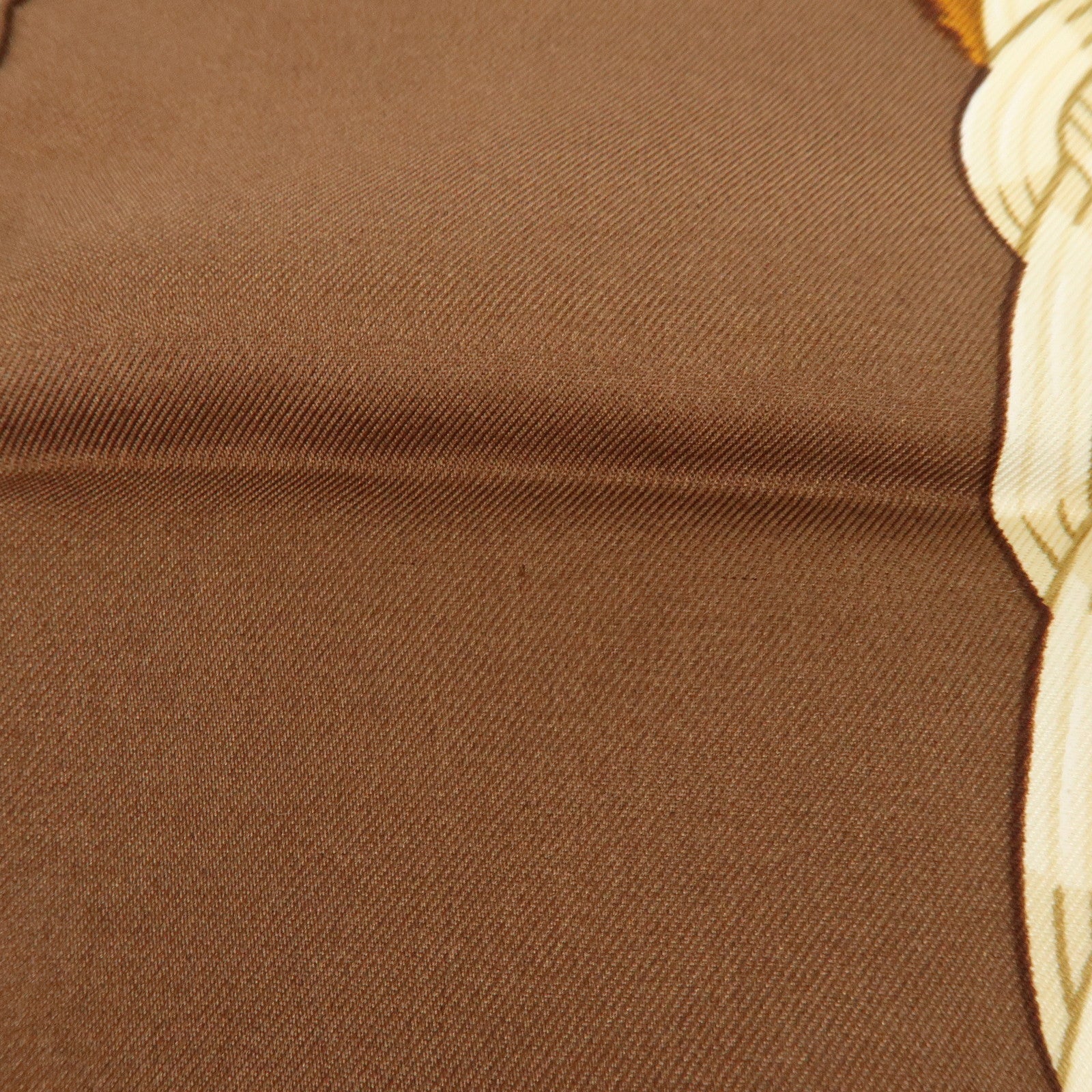 HERMES Carre 90 Silk 100% Scarf COUVEE D HERMES Brown Yellow
