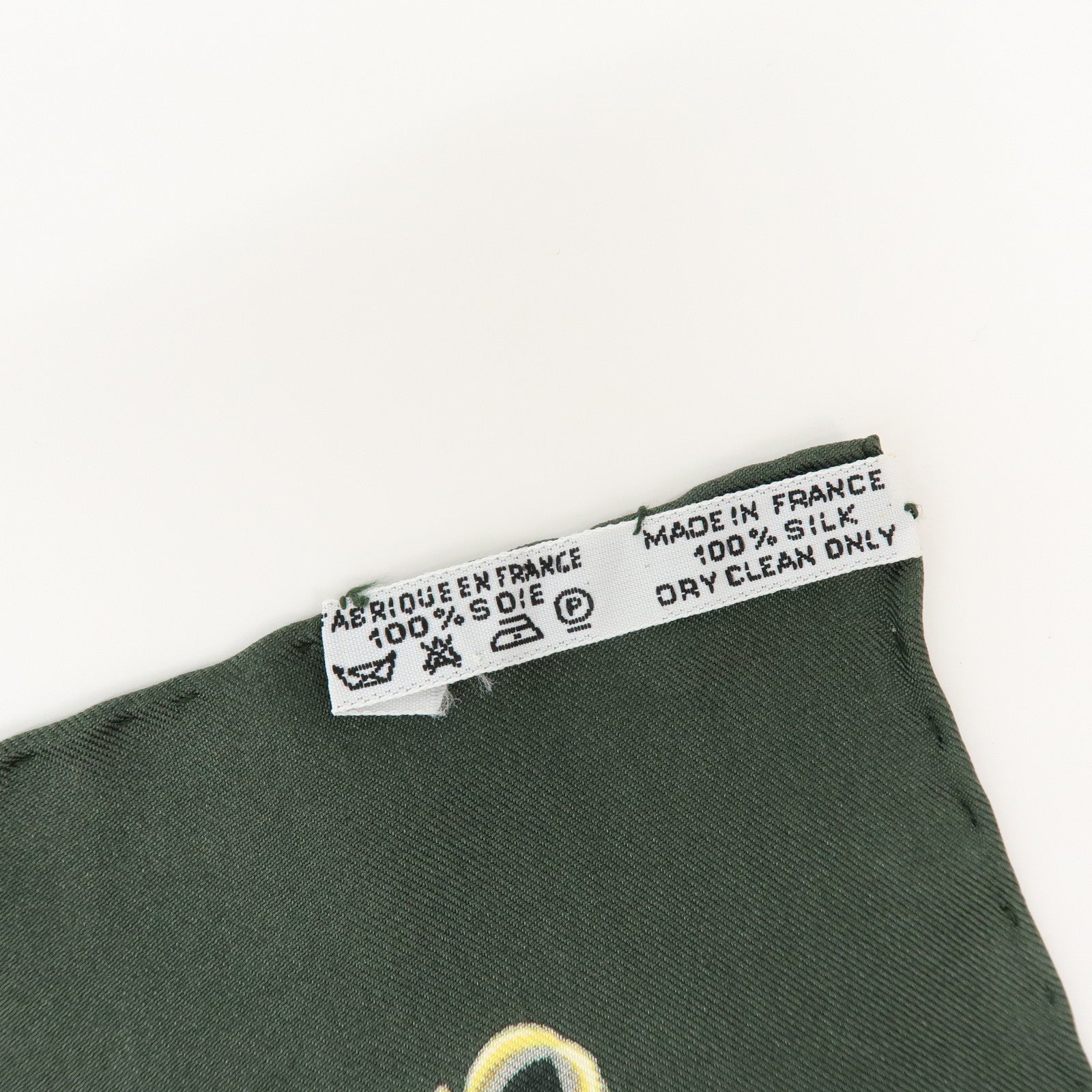 HERMES Carre 90 Silk 100% Scarf DIES ET HORE Green White Gold