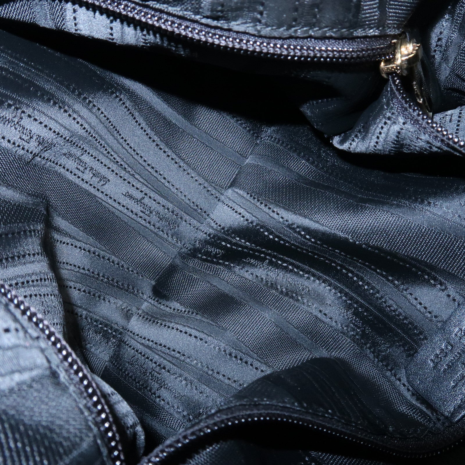 Ferragamo Nylon Patent Leather Shoulder Bag Hand Bag Leopard Black