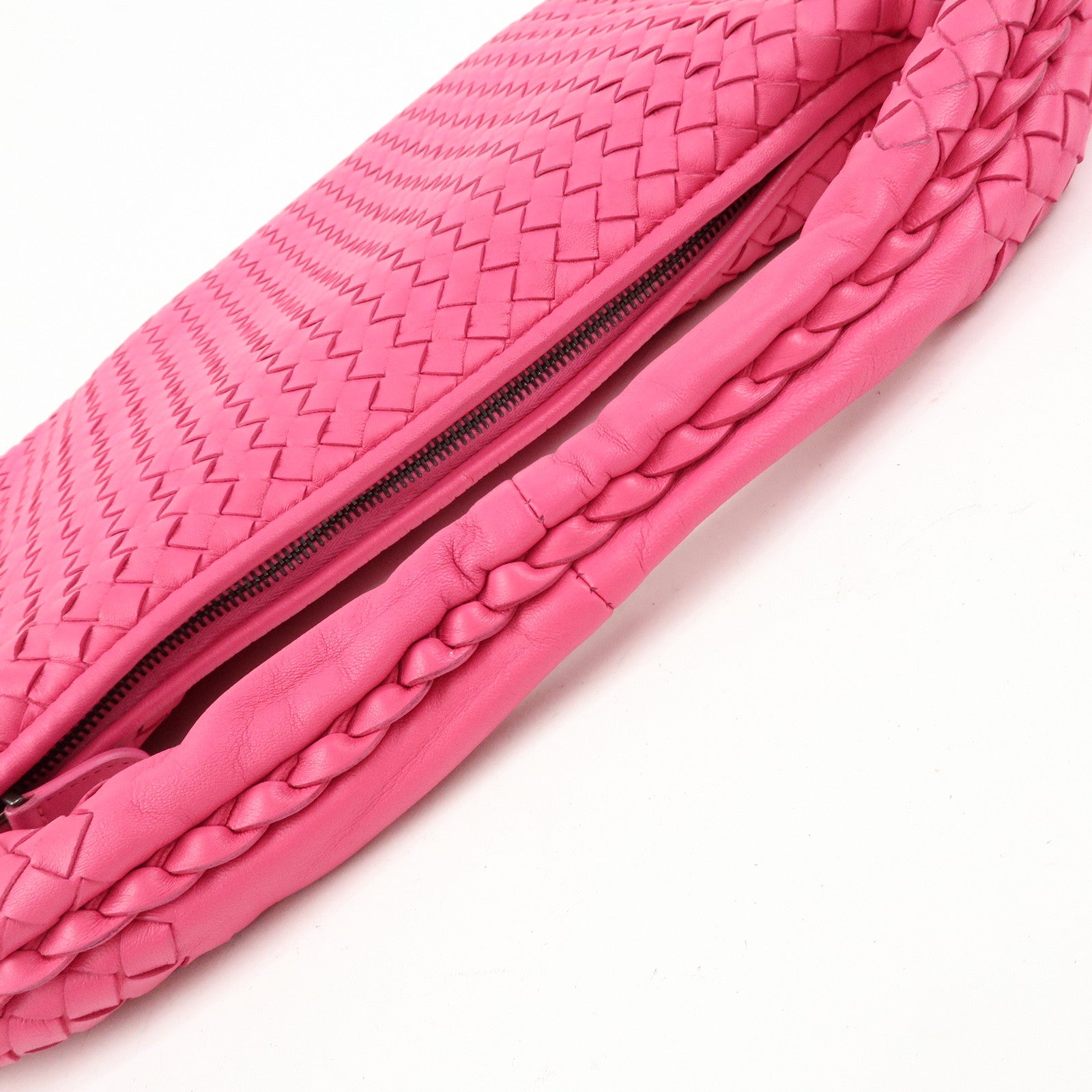 BOTTEGA VENETA Intrecciato Hobo Lamb Skin Shoulder Hand Bag 115653