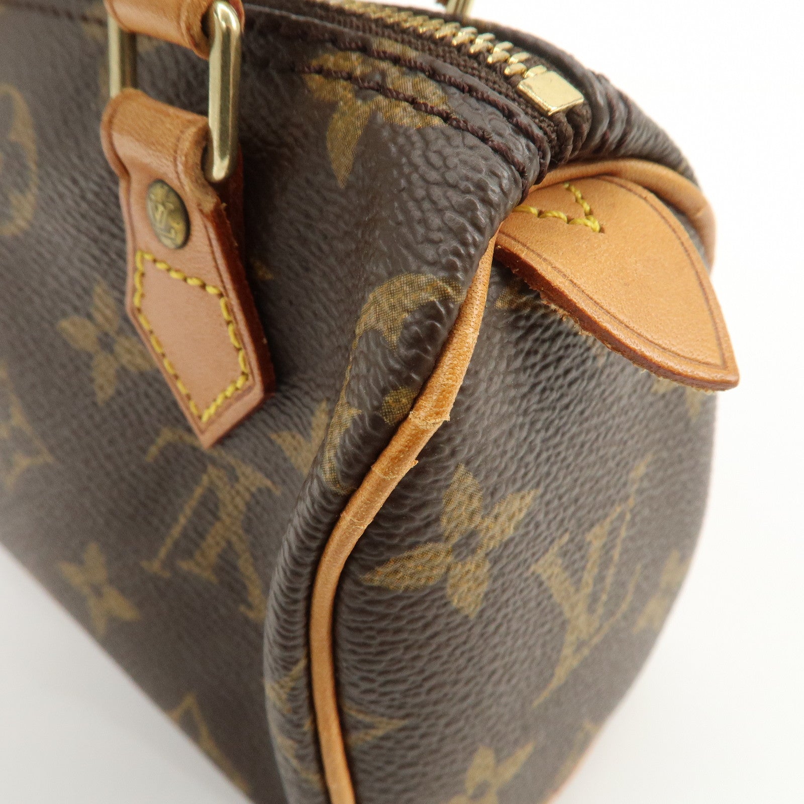 Louis Vuitton Monogram Mini Speedy Hand Bag Boston Bag Brown M41534