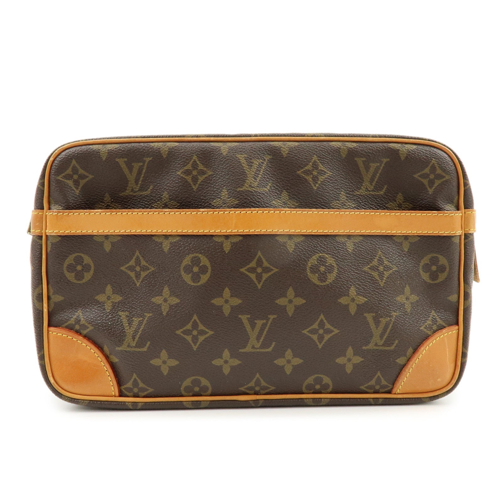 Louis Vuitton Monogram Compiegne 28 Pouch Clutch Bag Brown M51845