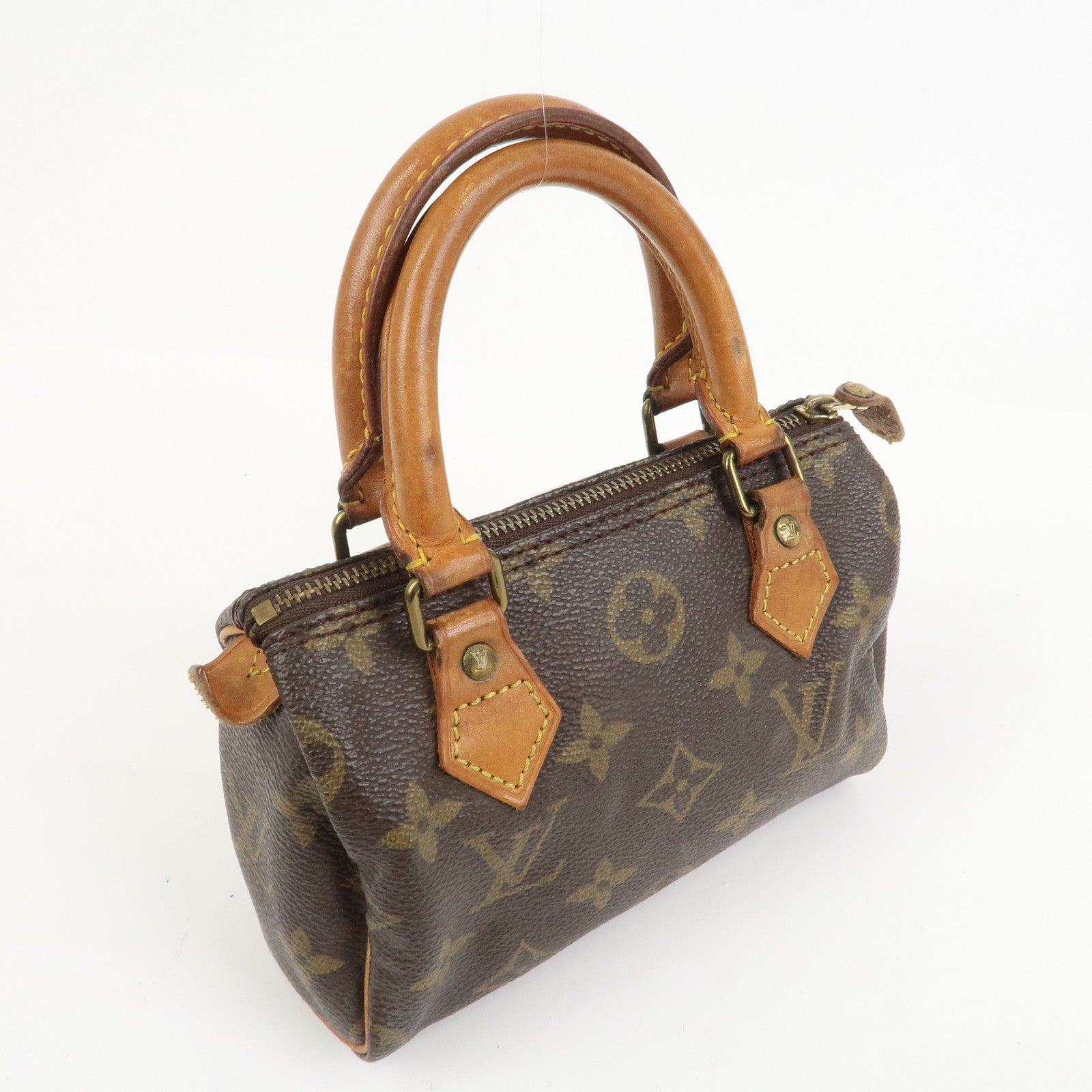 Louis Vuitton Monogram Mini Speedy Hand Bag Brown M41534