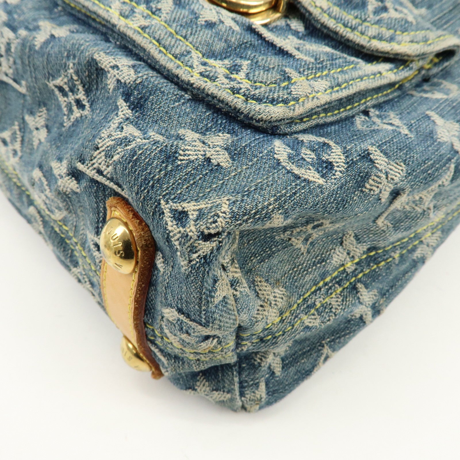 Louis Vuitton Monogram Denim Baggy GM Shoulder Bag Blue M95048