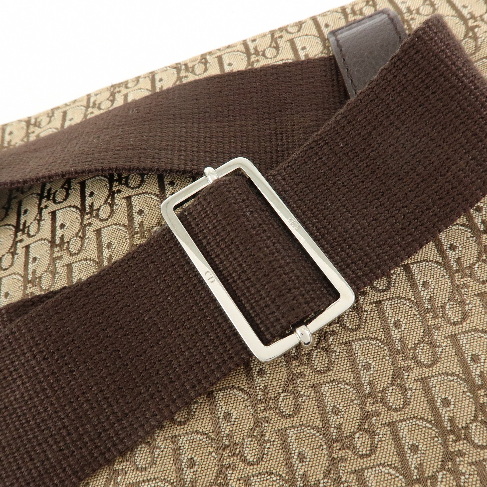 Christian Dior Trotter Street Chic Canvas Leather Waist Bag Brown