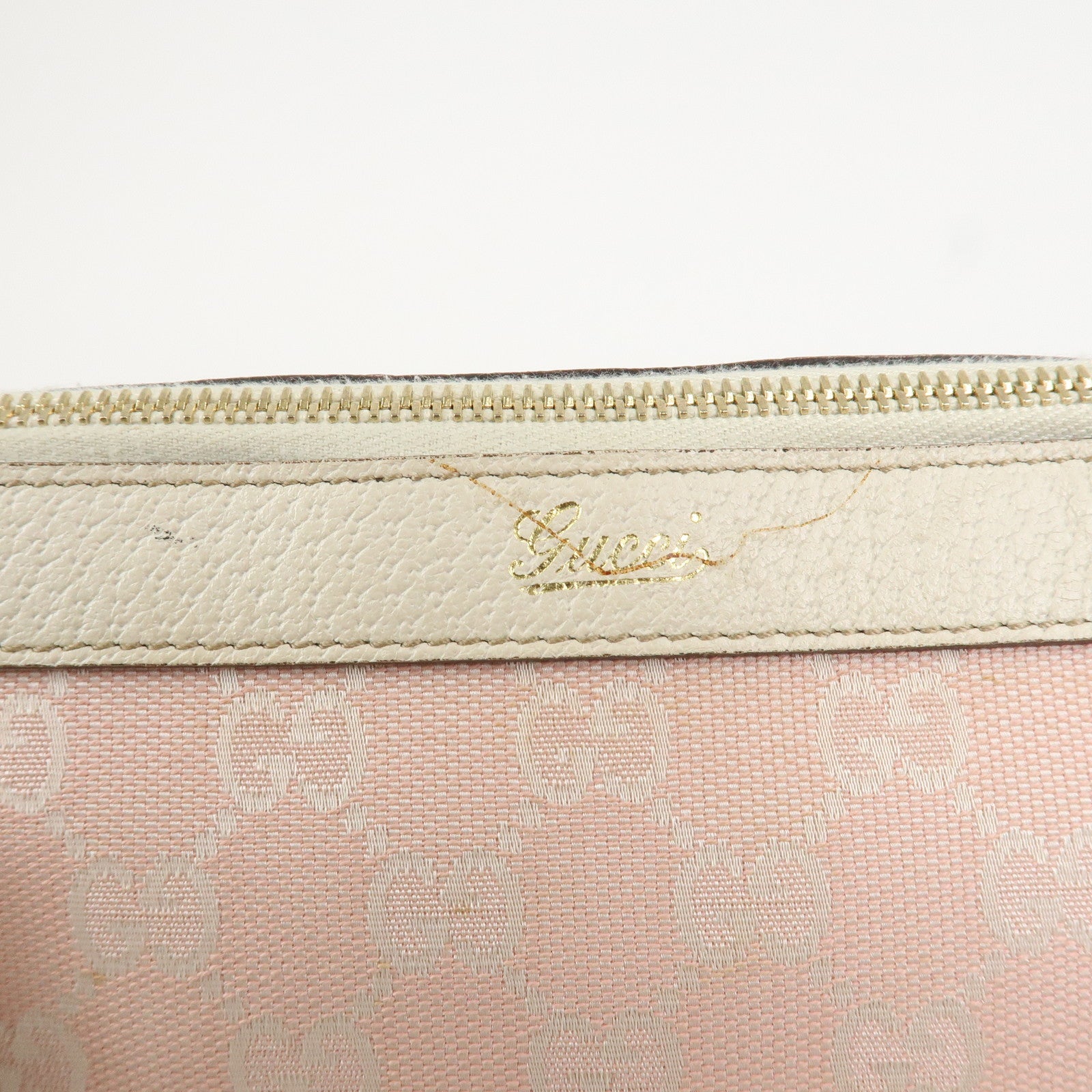 GUCCI Abbey GG Canvas Leather Tote Bag Shoulder Bag Pink 141470