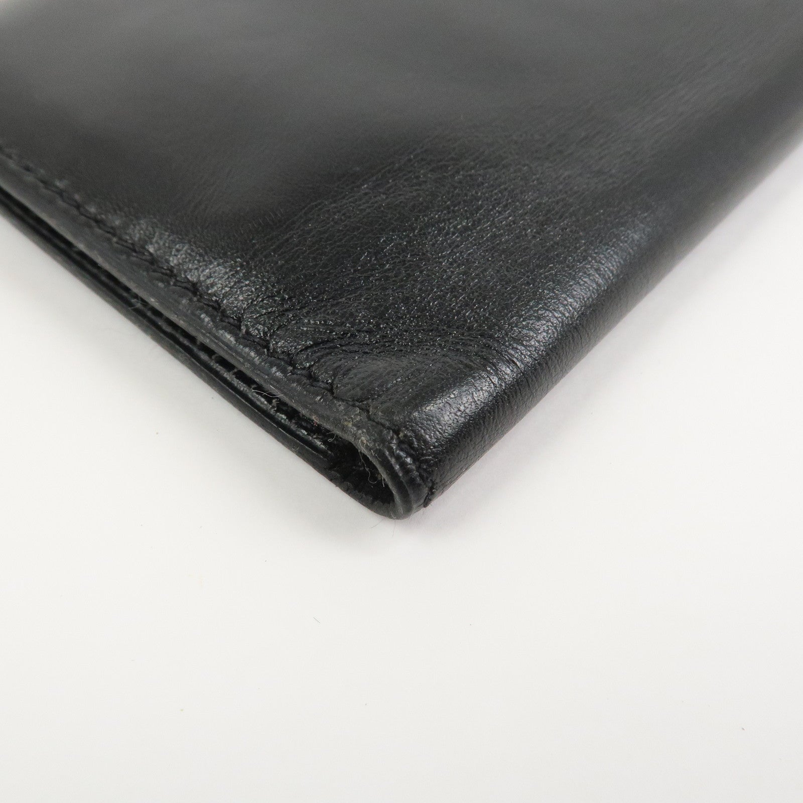 HERMES Bearn Classic Box Calf □E Stamped Bi-Fold Long Wallet Black