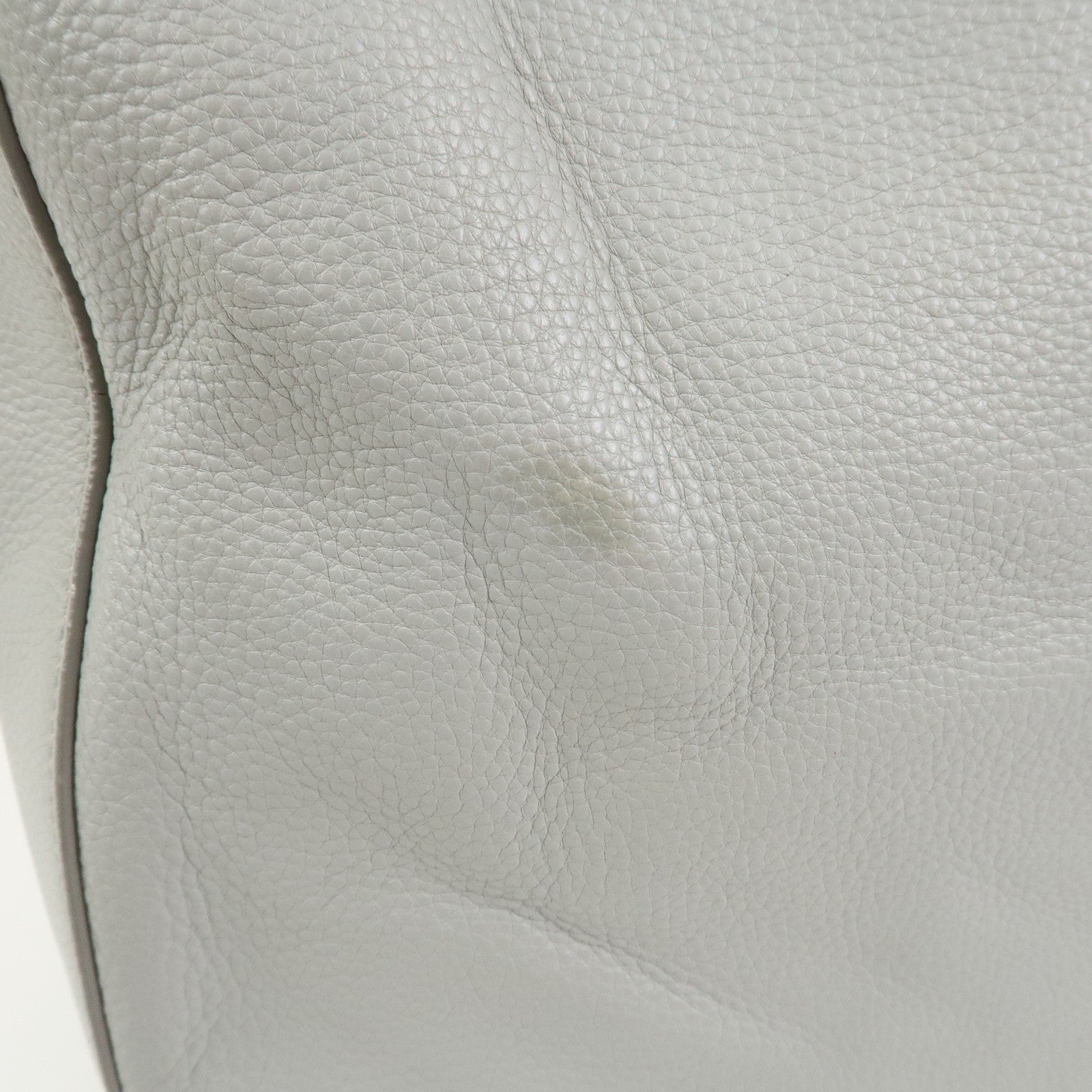 PRADA Logo Leather Shoulder Bag Hand Bag Gray 1BC013