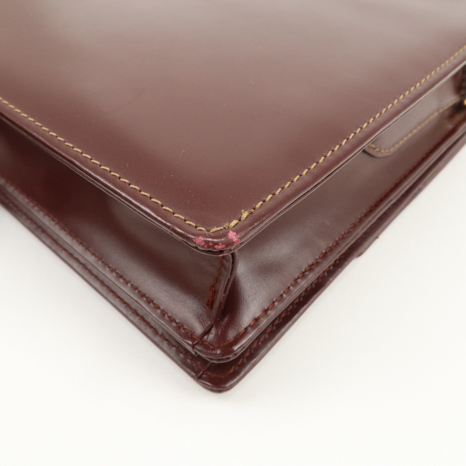 Cartier Must de Cartier Leather Shoulder Bag Hand Bag Bordeaux