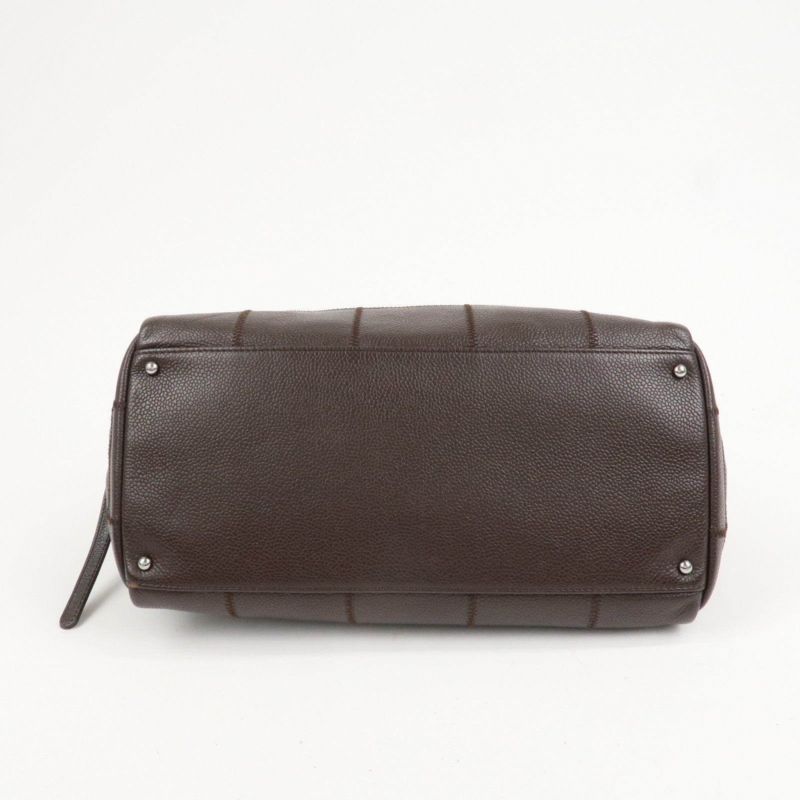 CHANEL Chocolate Bar Caviarskin Boston Bag Shoulder Bag Brown A26135