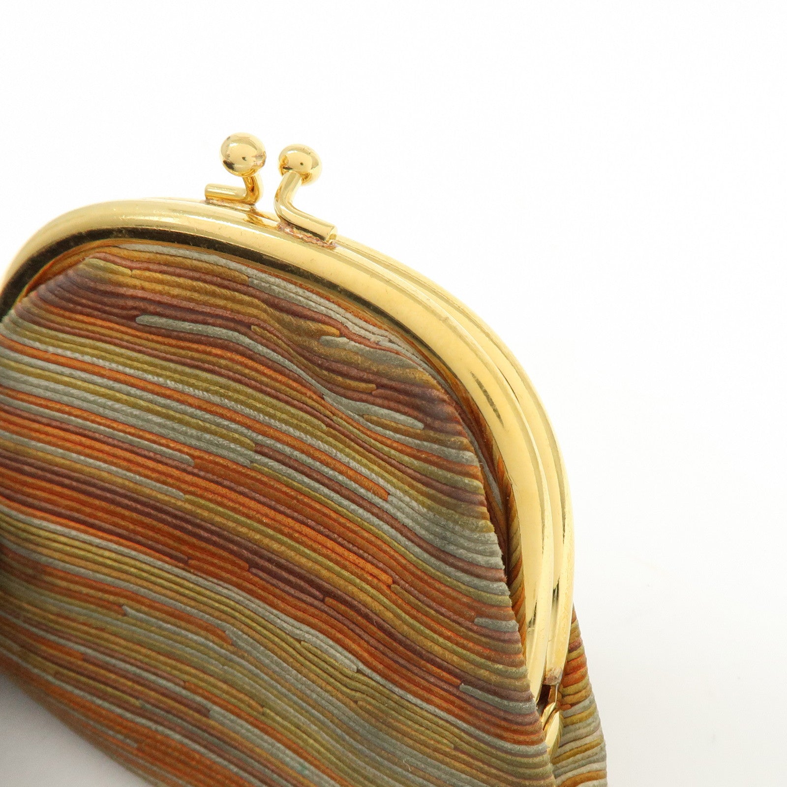 HERMES Emile Vibrato Coin Case Coin Purse □F Stamped Orange