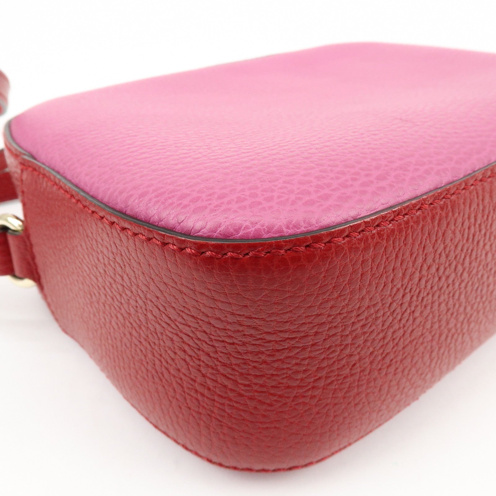 GUCCI SOHO Leather Shoulder Crossbody Bag Pink Red 431567