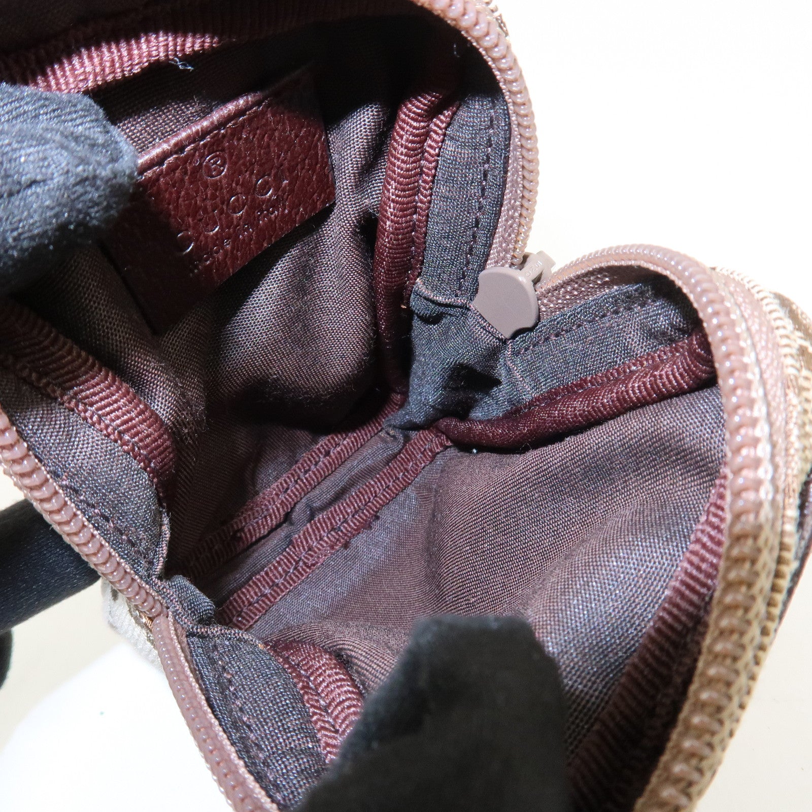 GUCCI GG Canvas Leather Cigarette Case Beige Brown 115249