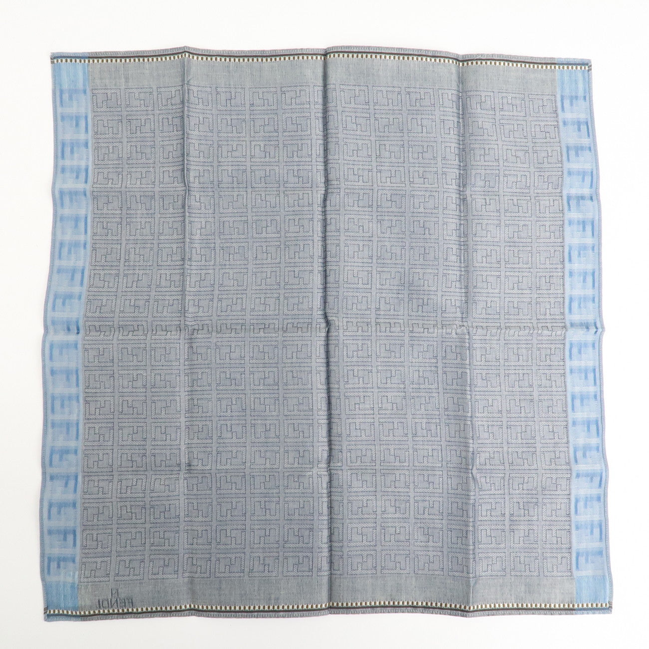 FENDI Set of 5 Cotton 100% Handkerchief Brown Black Navy Used