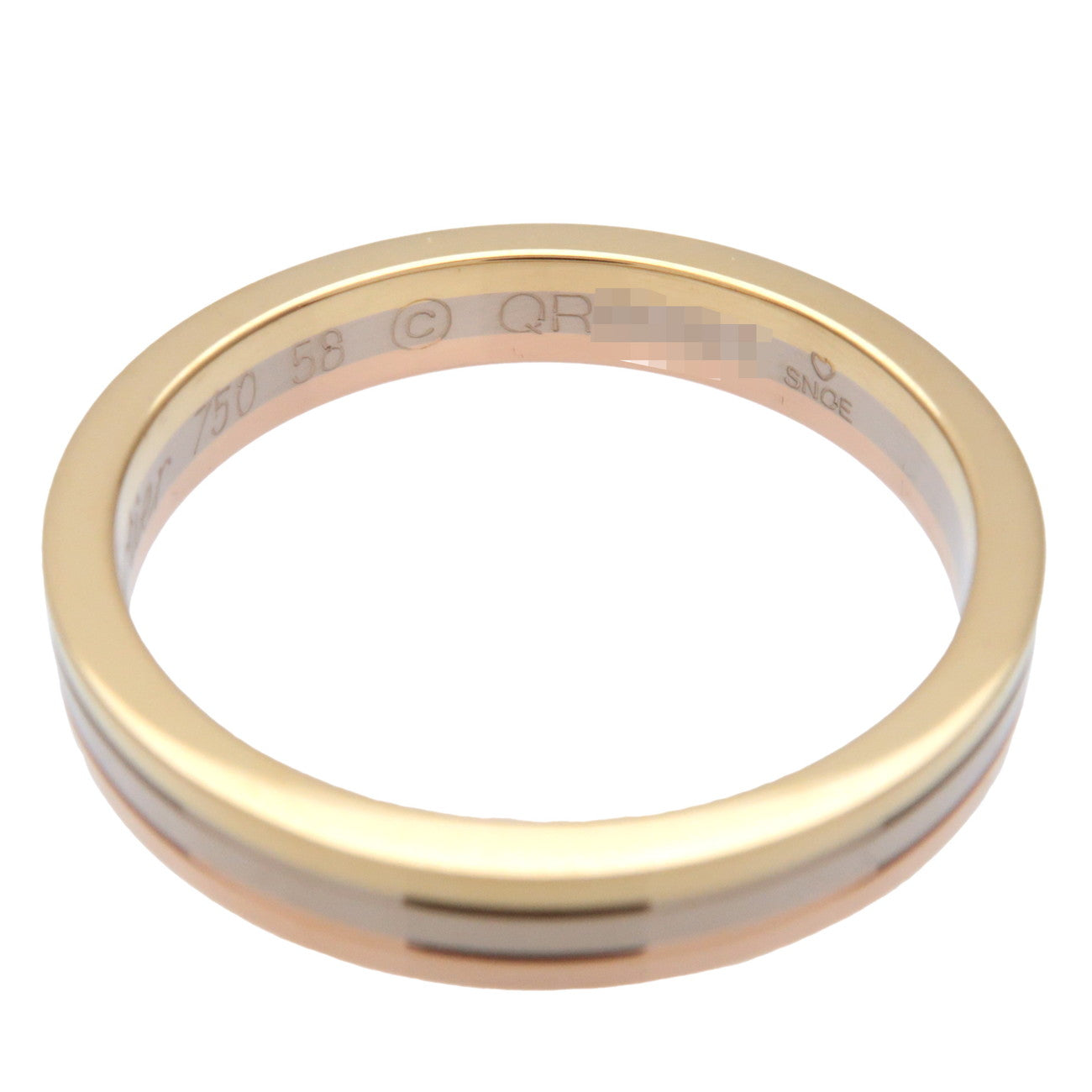 Cartier Vandome Three Color Ring K18 750YG/WG/PG #58 US8.5 EU57.5