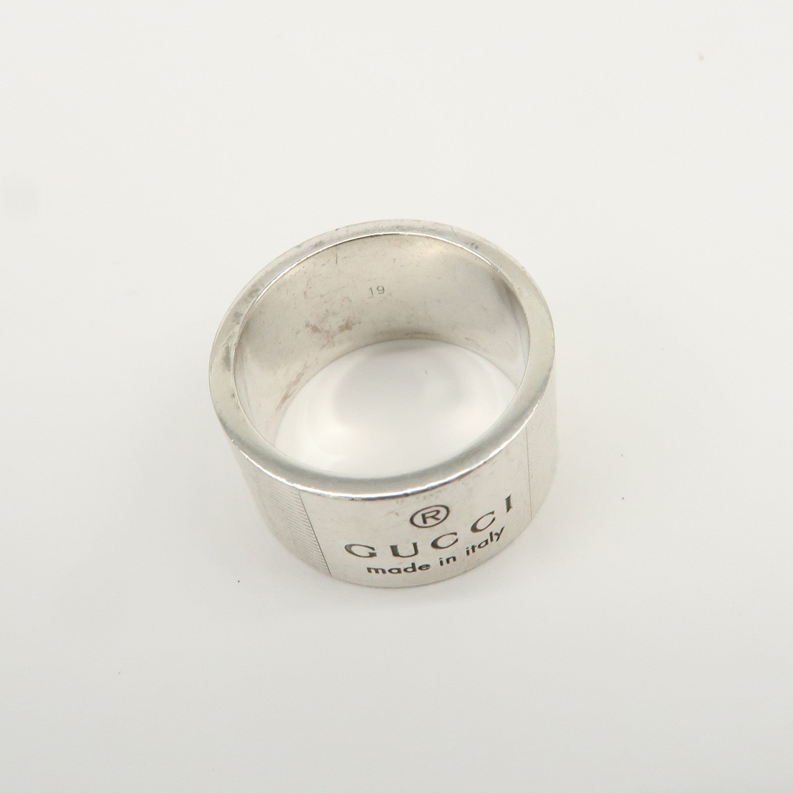 GUCCI Logo Silver Ring SV925 163197