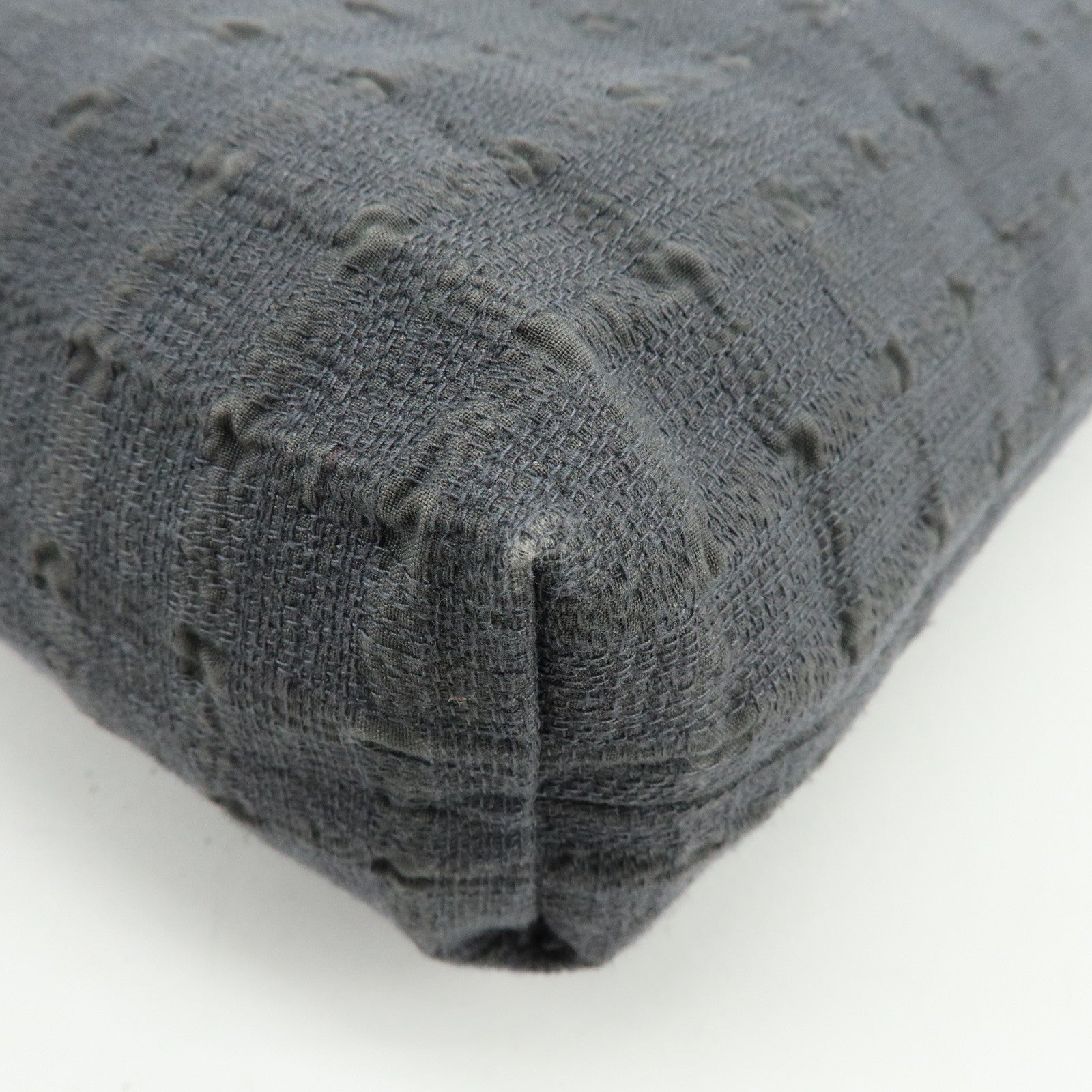 HERMES Amedaba GM Canvas Leather Tote Bag Hand Bag Gray