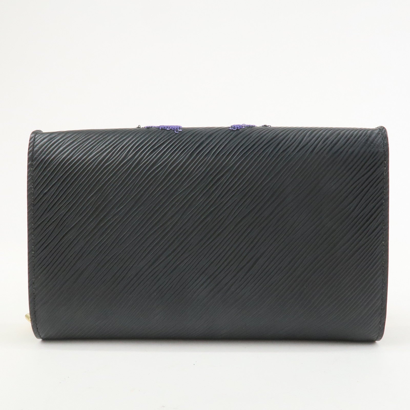 Louis Vuitton Epi Portefeuille Twist Chain Wallet Noir Black N64798