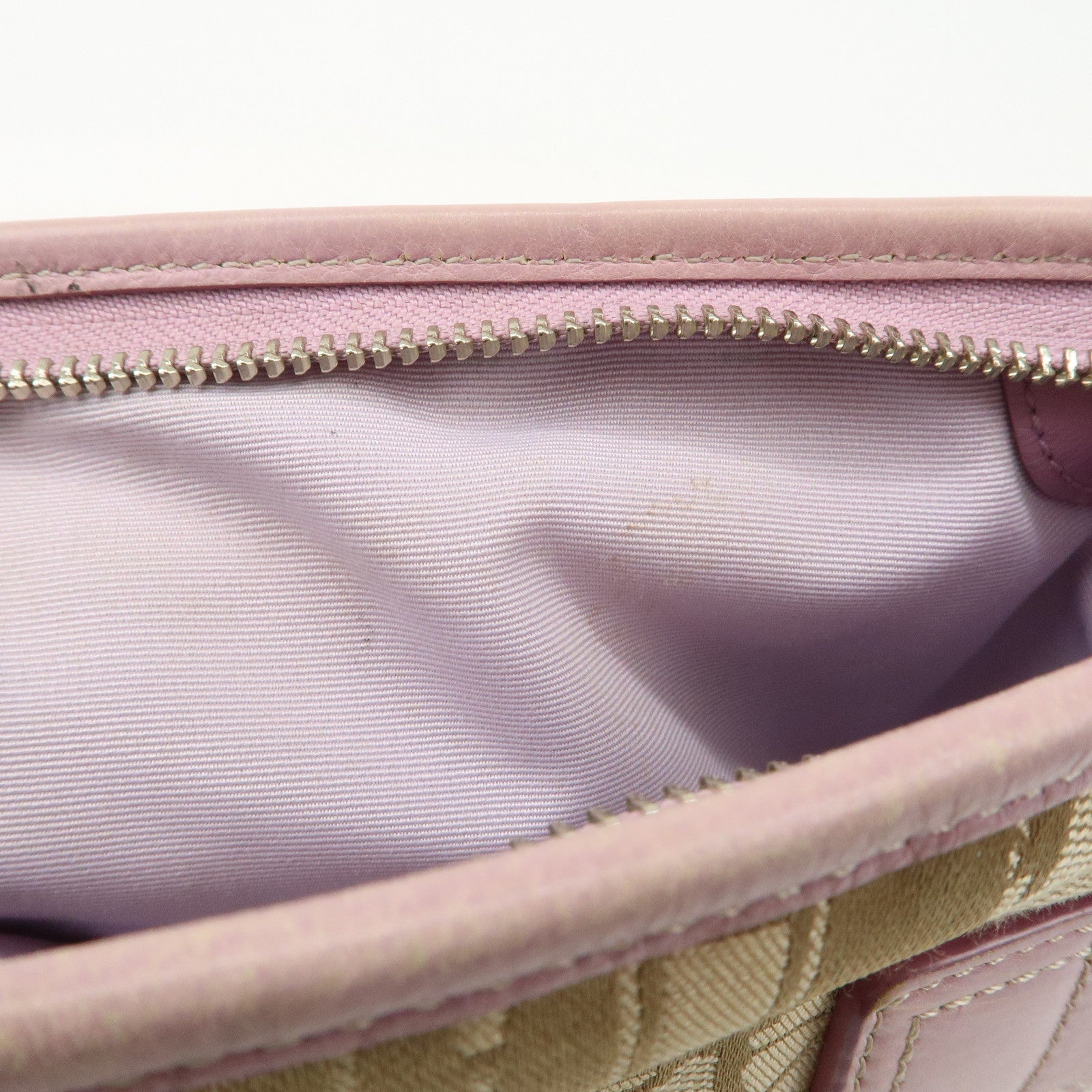 COACH Set of 2 Leather Canvas Shoulder Bag Black Lavender Beige Used