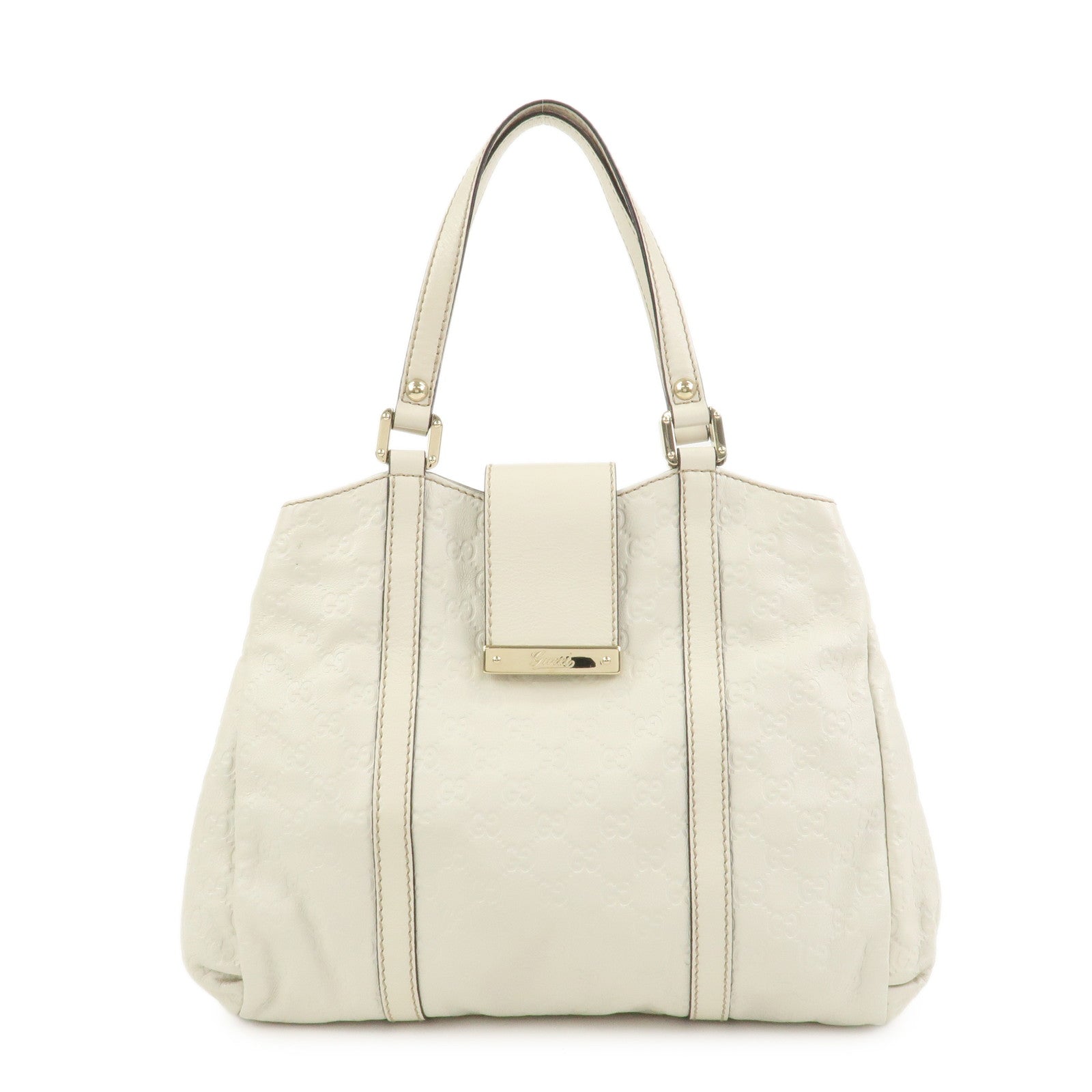 GUCCI Guccissima Leather Tote Bag Shoulder Bag White 211935