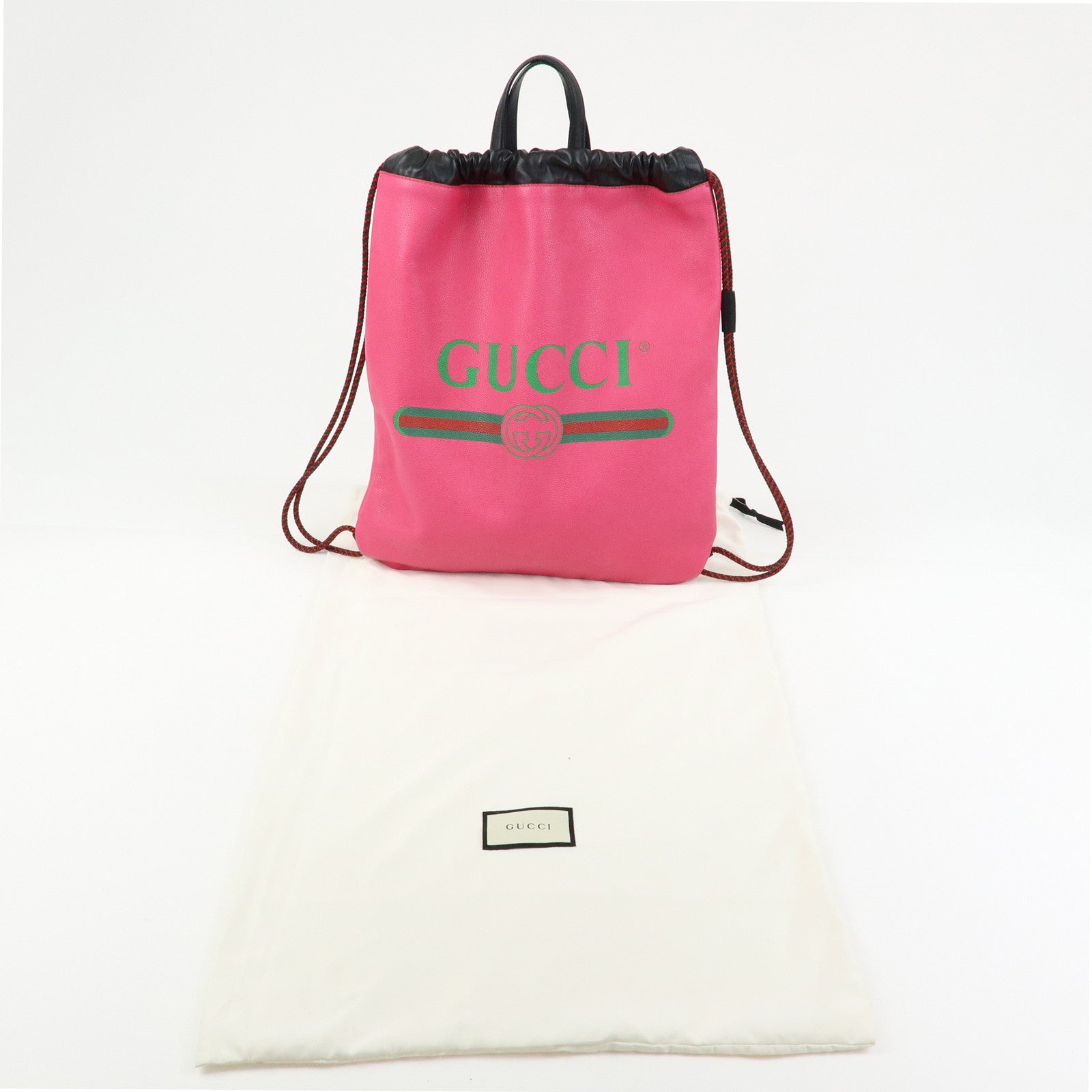 GUCCI Interlocking G Sherry Leather 2Way Bag Backpack Pink 494053