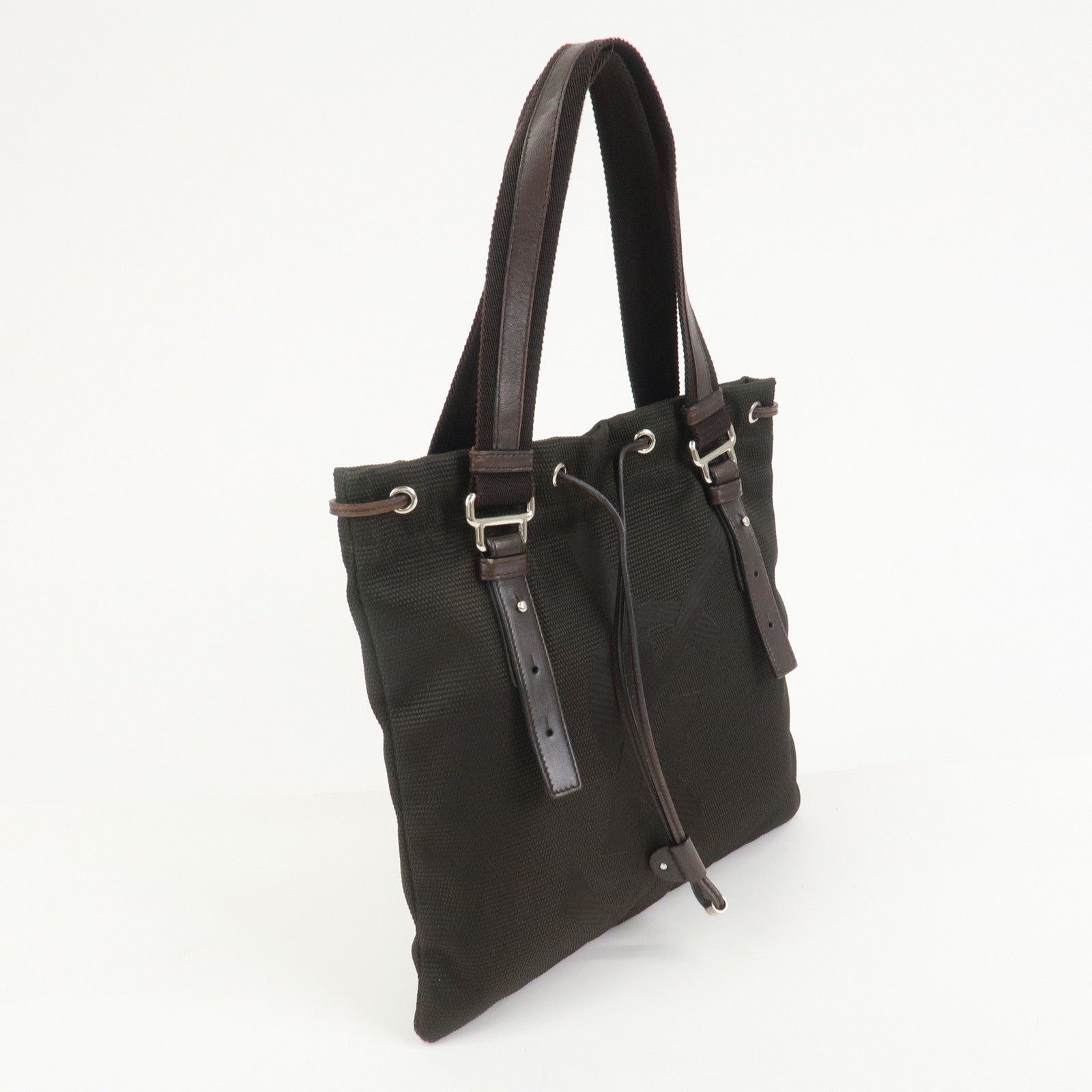 SAINT LAURENT PARIS Kahala Nylon Leather Tote Bag Brown 123435