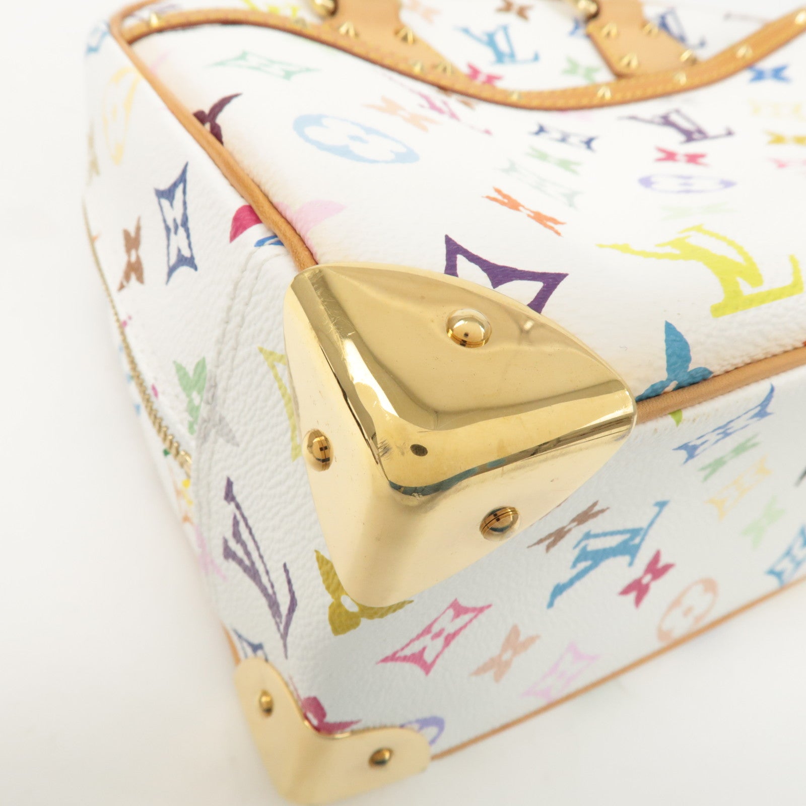 Louis Vuitton Monogram Multicolor Trouville Hand Bag Blanc M92663 Used