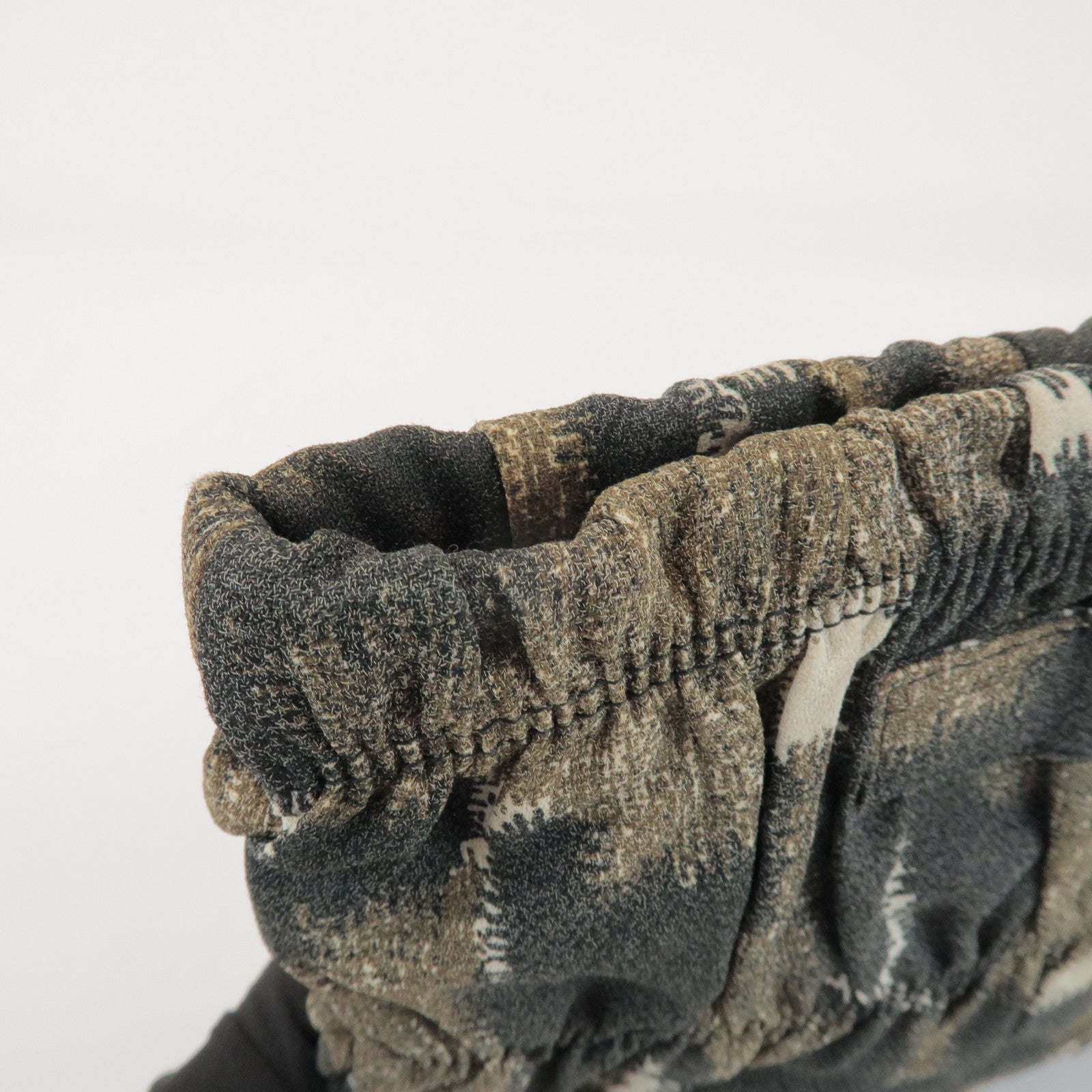 PRADA Logo Canvas Camouflage Gathered Design Clutch Bag Khaki Black