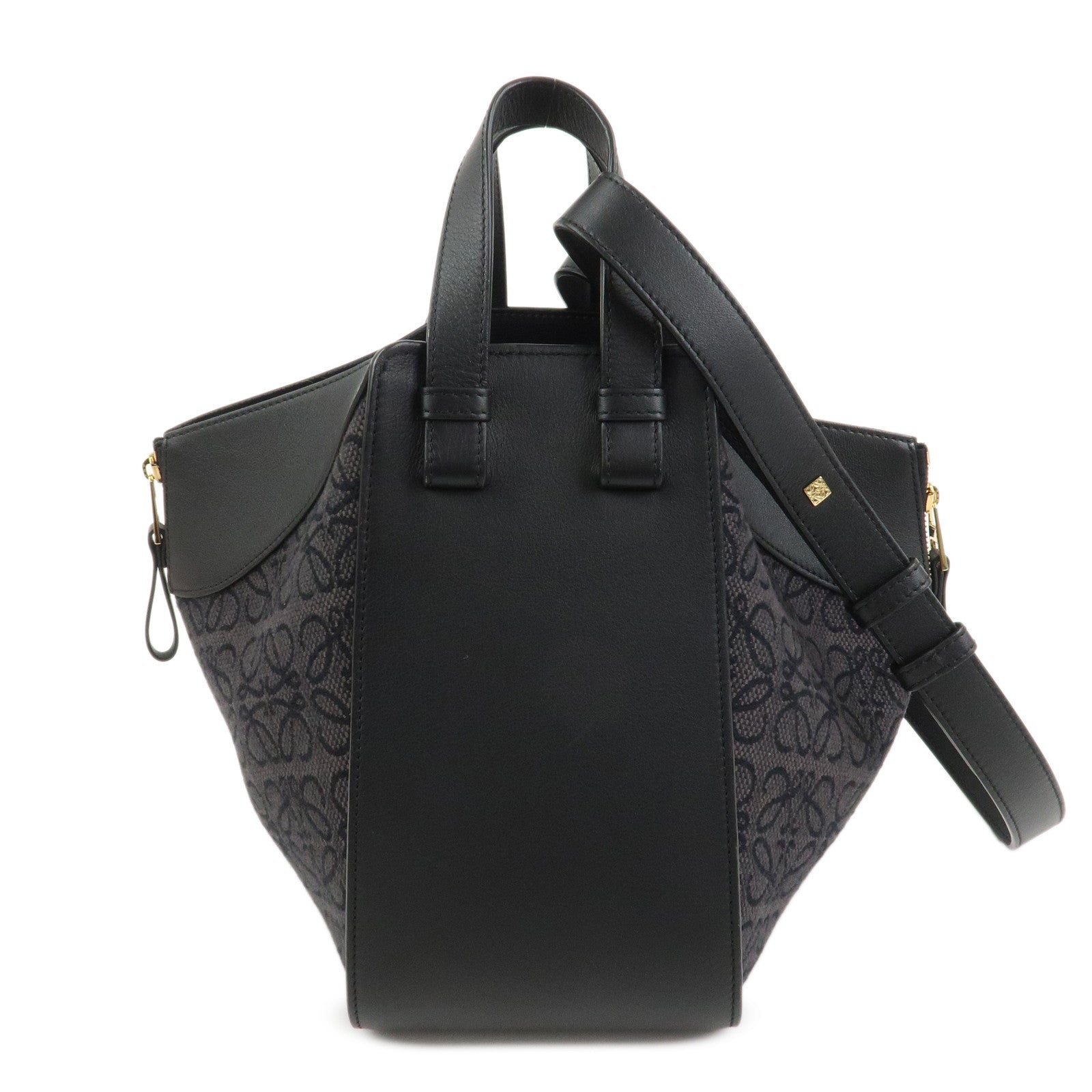 LOEWE Anagram Hammock Small Leather Shoulder Crossbody Bag Black