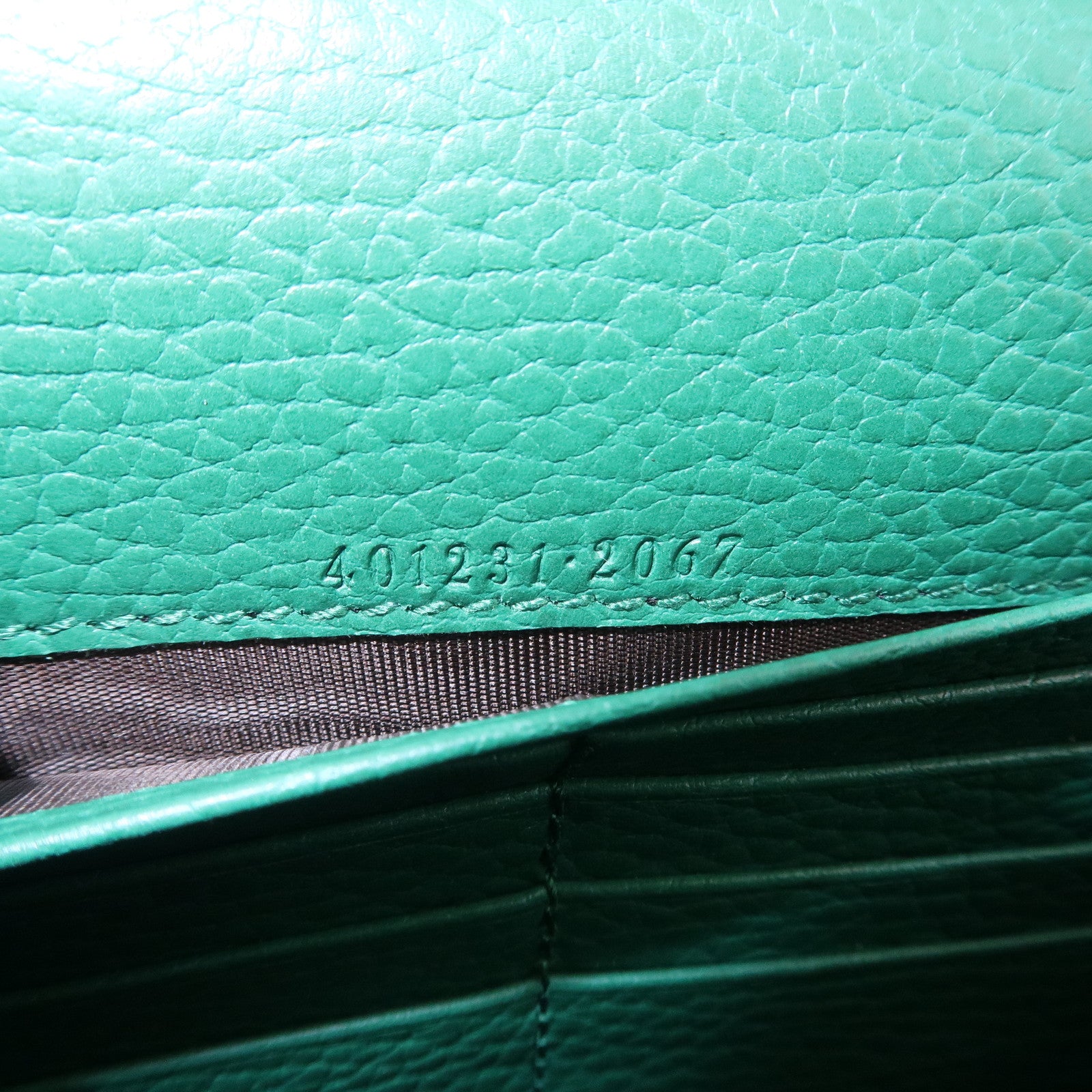 GUCCI Dionysus Leather Chain Wallet Shoulder Bag Green 401231
