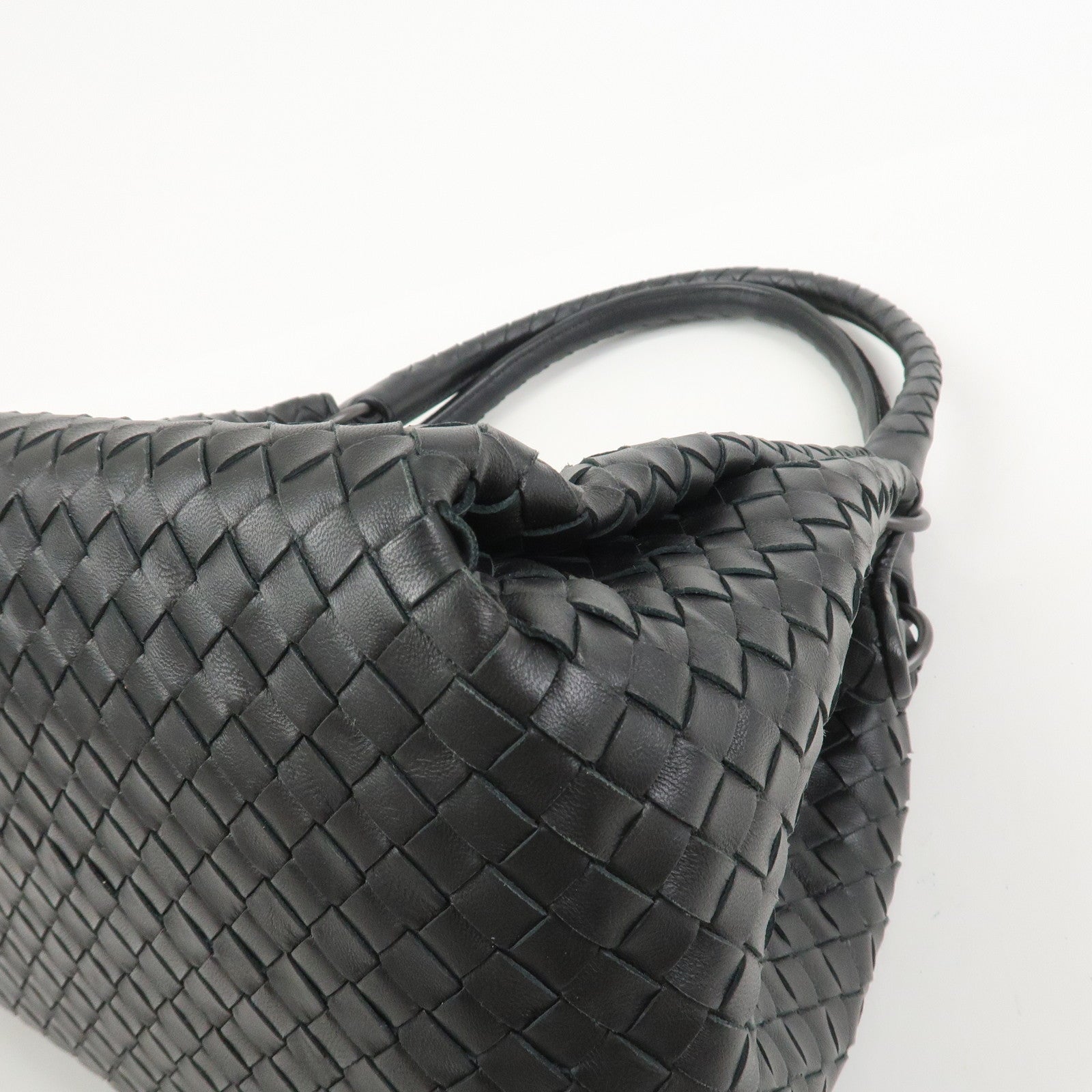 BOTTEGA VENETA Intrecciato Leather Tote Bag Hand Bag Black